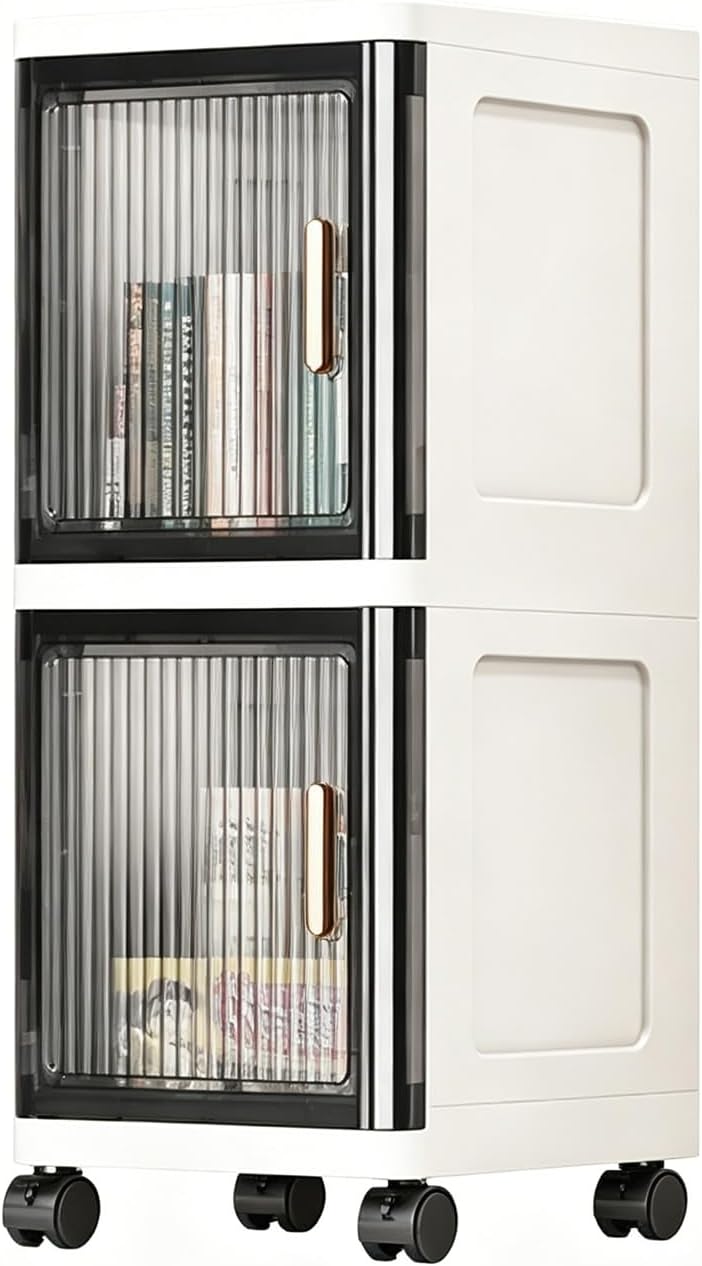 Slim Rolling Storage Cart for Kitchen & Bathroom, Narrow Storage Cabinet with Wheels, Tall Skinny Organizer for Small Spaces, 4-Tier Rack(30cm(11.8in) 2 Tier)