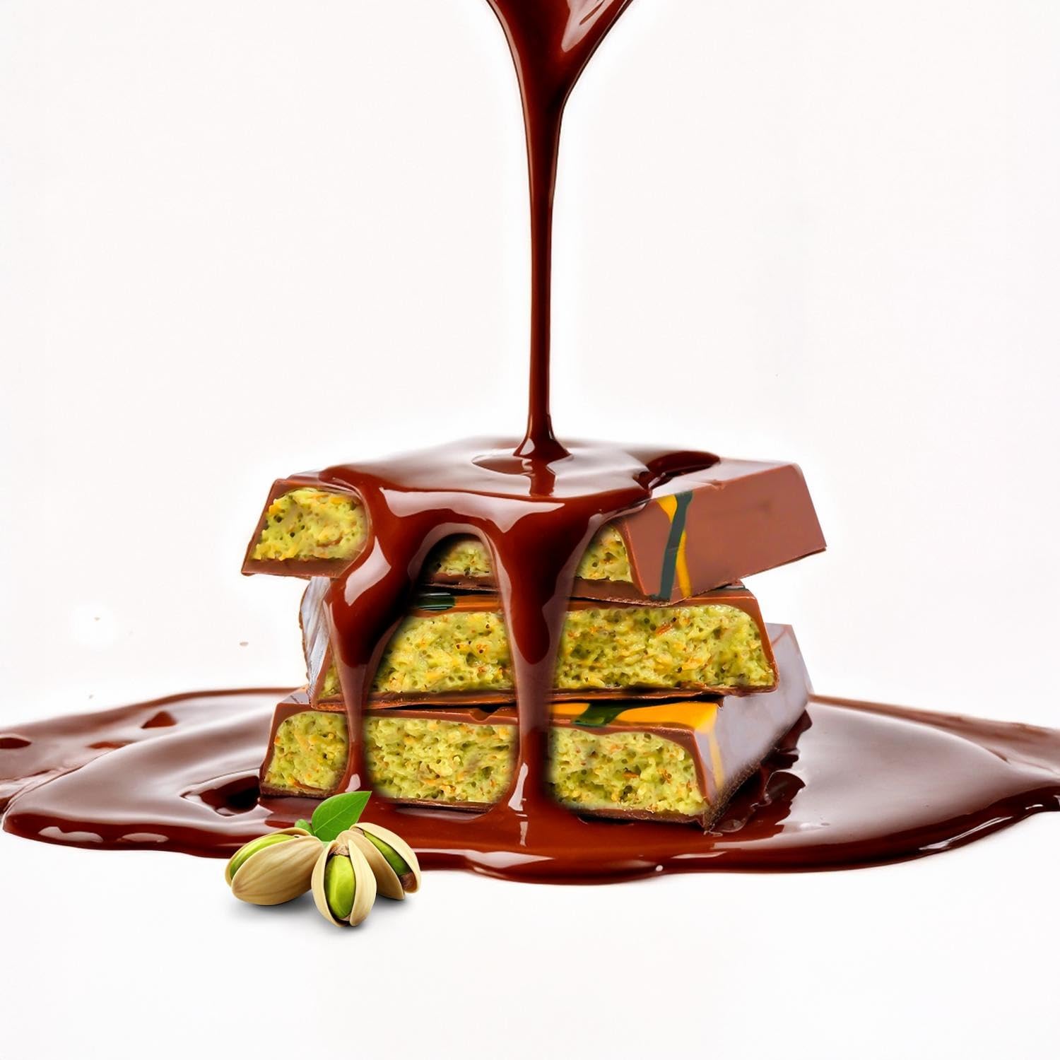 WeNatur Dubaï chocolat pistache – 200 g de crème de pistache – sucreries – chocolat dubaï, fils de pâte kadayif et pistache – Fontaine à chocolat sucreries originales