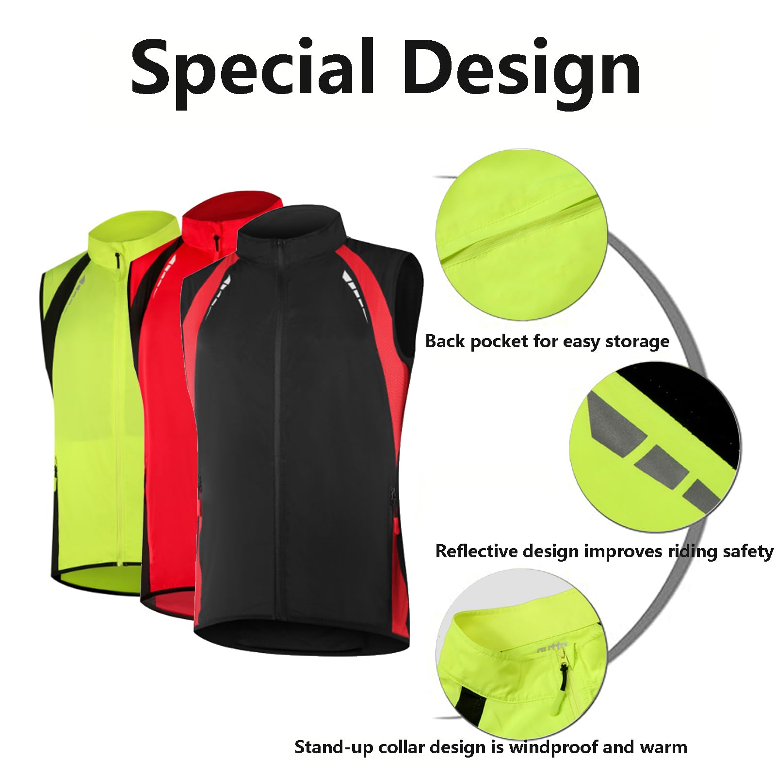 Chaleco Reflectante para Correr Chaleco de Alta Visibilidad para Ciclismo y Running con Bolsillos para Ciclismo, Running y Jogging, Fácil de Guardar,Green-XXL
