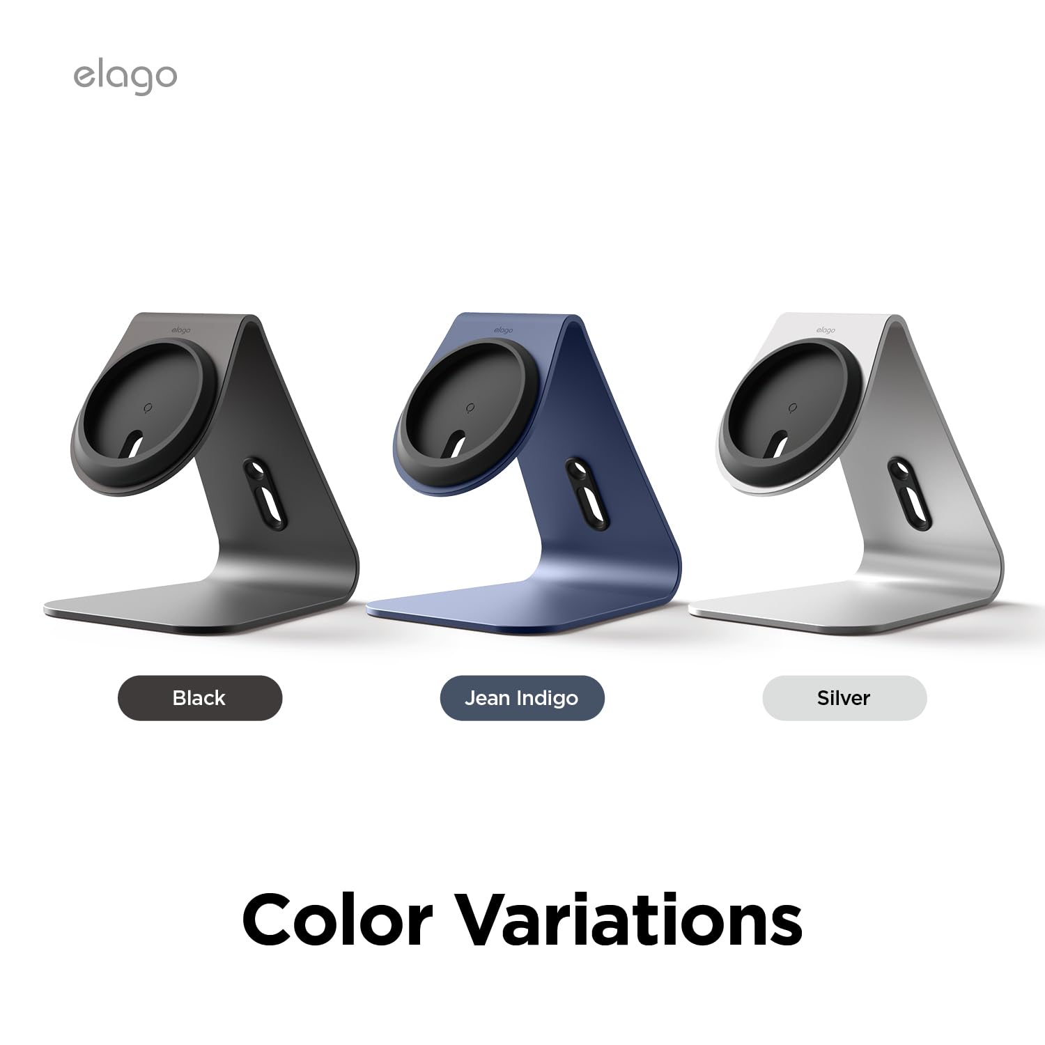 elago Stojak do Ładowania MS4 do Ładowarki MagSafe | Aluminiowy Stojak, Brak Ładowarki Bezprzewodowej, Tryb Gotowości iOS (Srebrny)