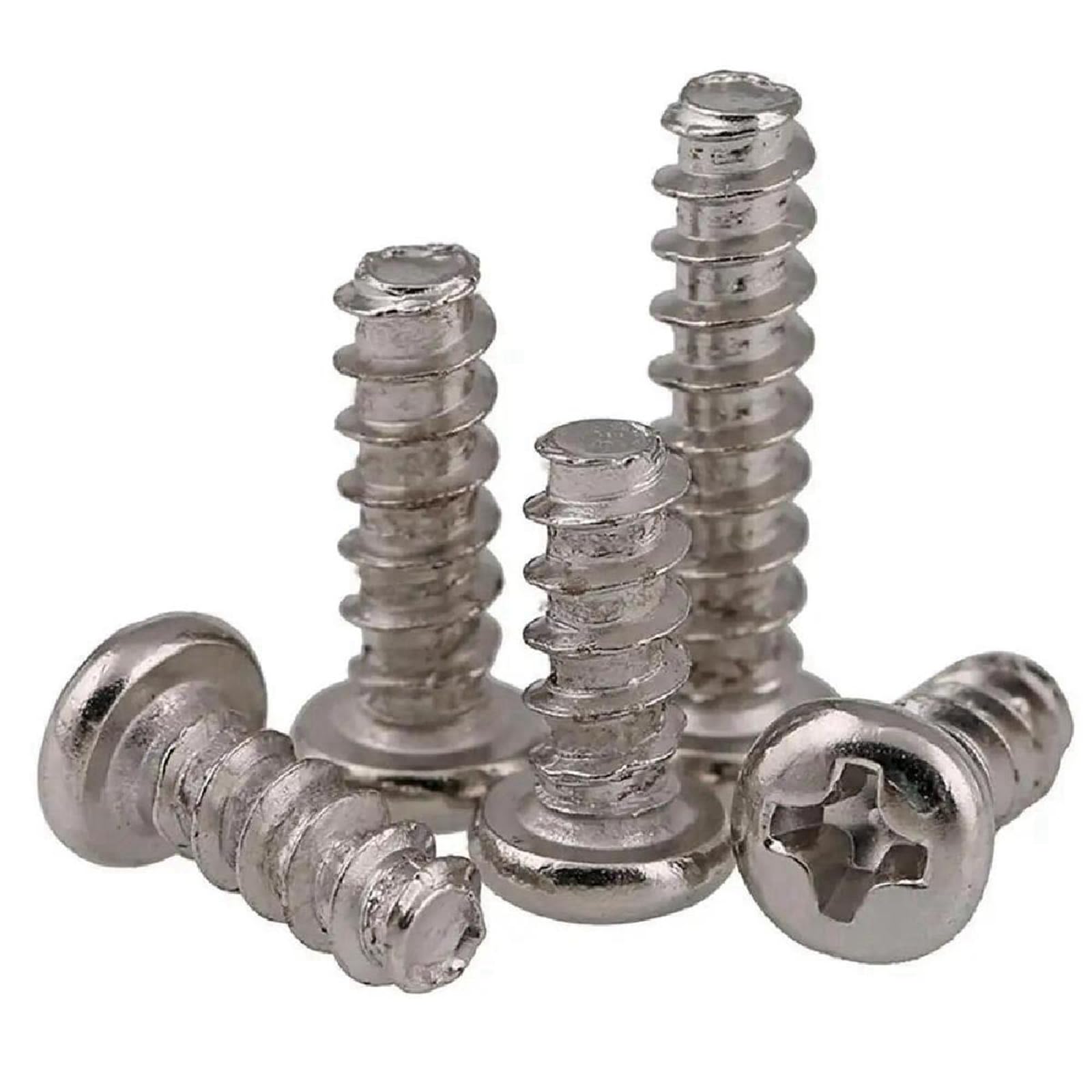 Viti, viti autofilettanti, Viti autofilettanti a testa cilindrica Phillips M1.4-M4 a testa tonda a croce con estremità piatta nichelate/zincate nere 20 pezzi(Black Zinc Plated 20pcs,M2.3x4mm)