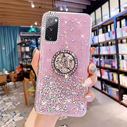 Cover Uposao Galaxy S20 FE 5G – Trasparente Glitterata Con Anello Porta Telefono E Penna Inclusa - 3