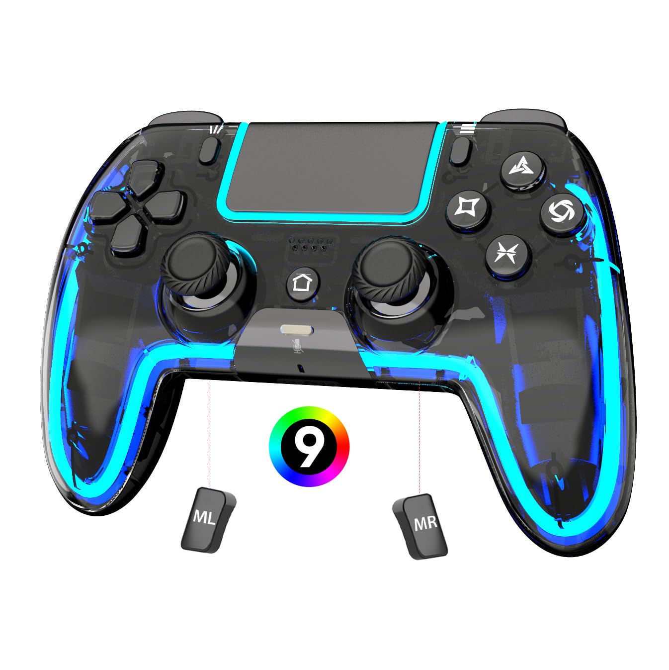BETMI Wireless Controller for PS5 Pro Slim MAC Steam Deck PC Hall Effect Joystick Dual Vibration Marco Turbo