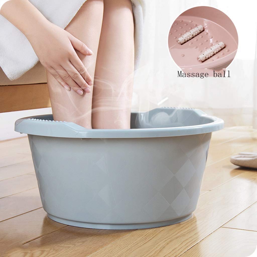 Fußbad-Badewannen-Extra große Pediküre-Badewanne - Massage-Pediküre-Spa-Becken für müde und schmerzende Füße - Großer Fußbad Eimer (Color : Grey)