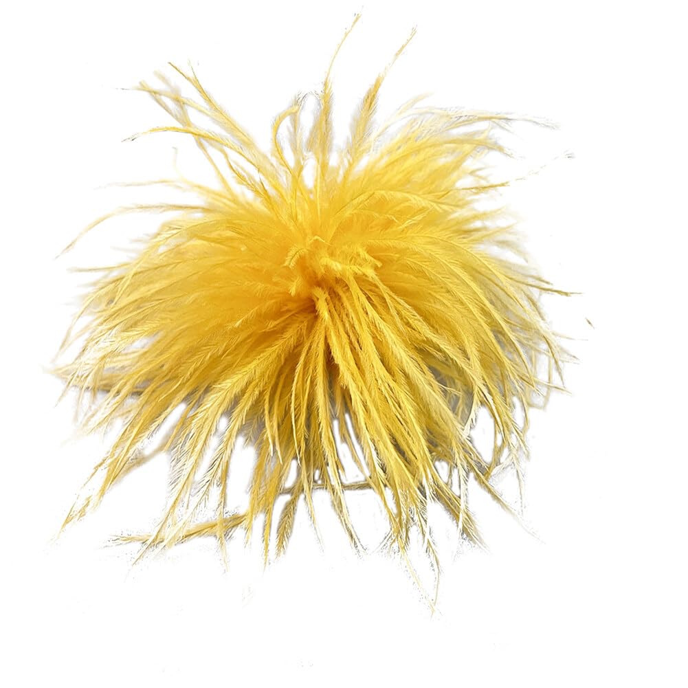 Ostrich Feather Brooch Fashion Brooch Pins Corsage Hair Clip Headwear Hairpin Hairband for Derby Hat Cocktail Party