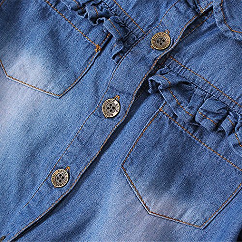 Colorful Childhood Girls Denim Crop Tie Shirt Blouse Toddler Shawl Button Down Shirts Children's Casual Tops4
