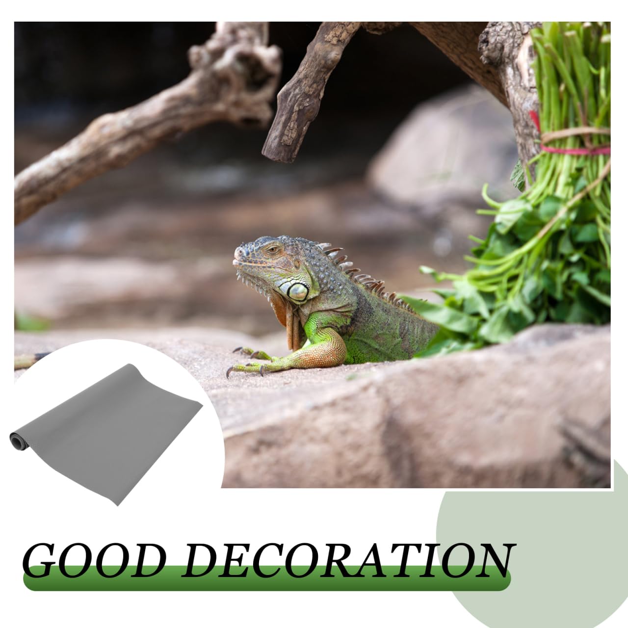 Supvox Reptilienmatte 150x60 cm Zuschneidbar - Reptilienteppich Bodengrund Feuchtigkeitsbestandig fur Terrarien und Kafige - Weiche Waschbare Terrarieneinlage fur Bartagamen Schildkroten Schlangen -