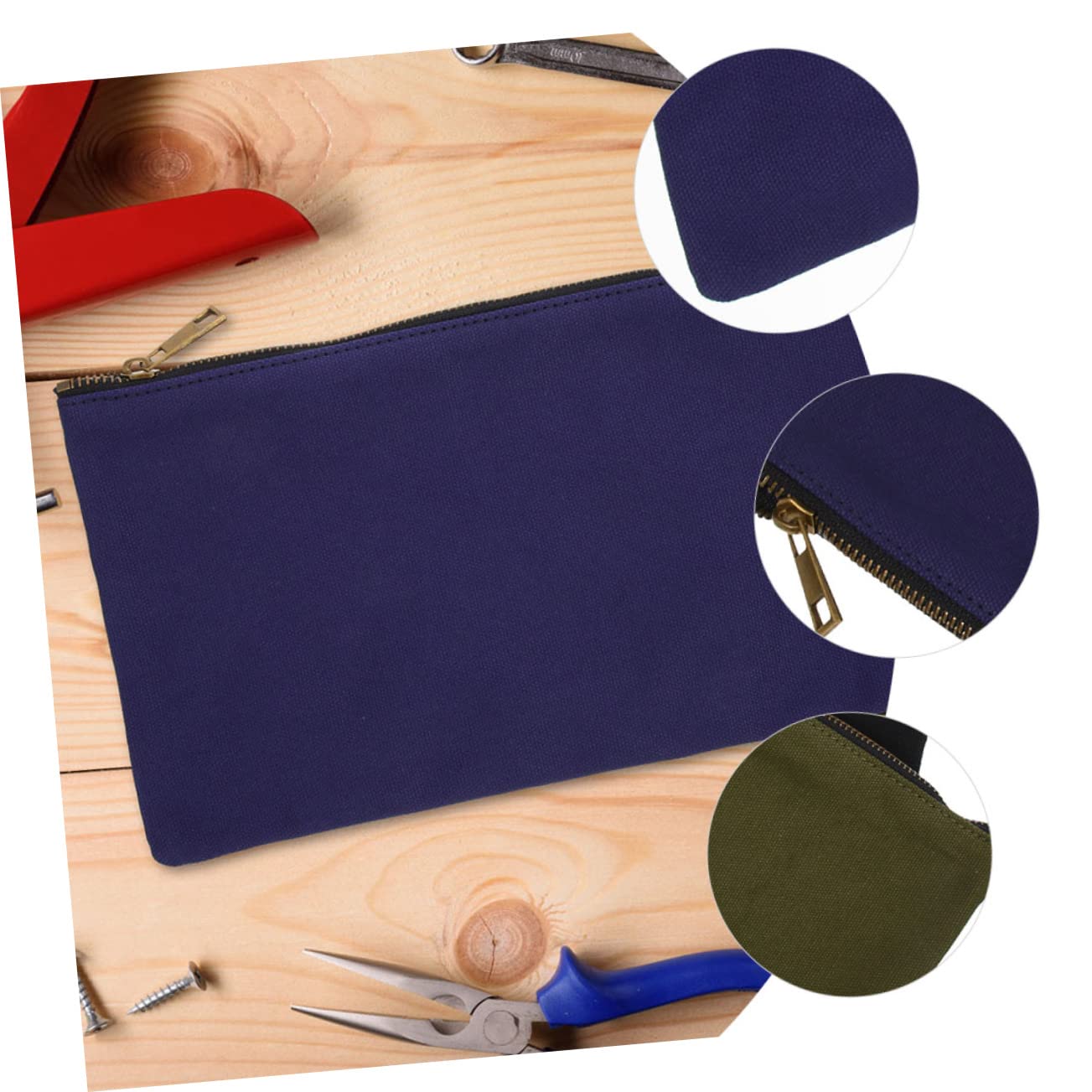 Bolsa de Herramientas de Lona Oxford Cremallera, 4 Piezas