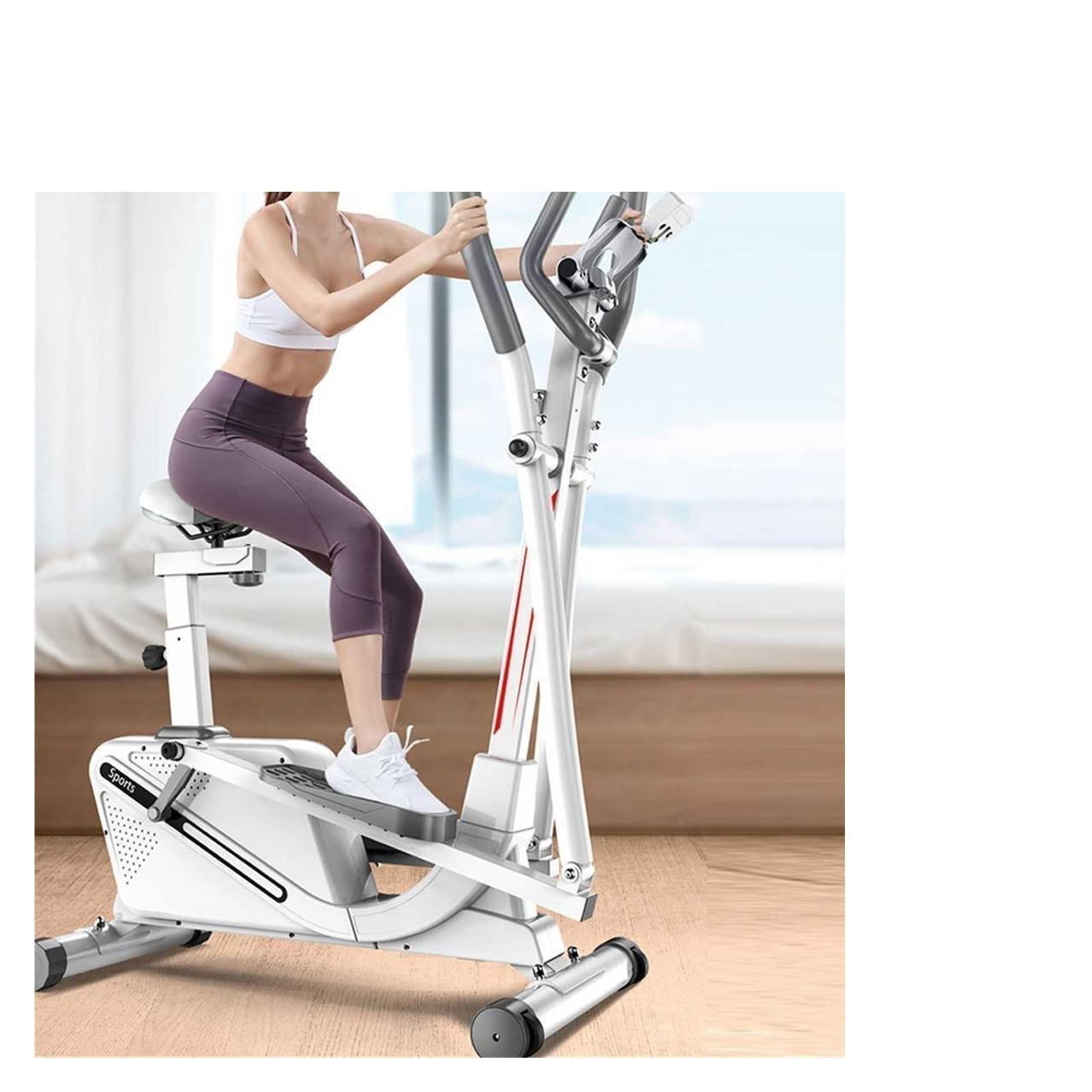 Bicicleta elíptica Ciclo de Spinning Equipo de Ejercicios para el hogar Almohadilla para Caminar Cinta de Correr Gimnasio Máquina elíptica Control magnético Bicicleta estática Paso a Paso para Inter