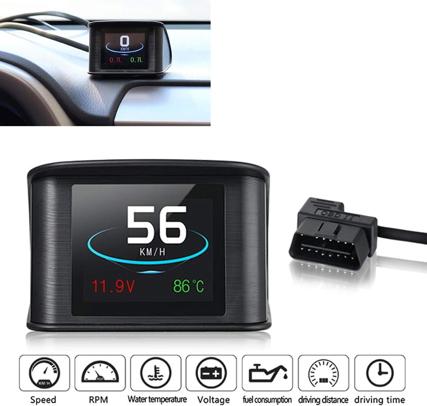 WEPECULIOR HUD GPS OBD Computer Auto Geschwindigkeit Projektor Digital ...