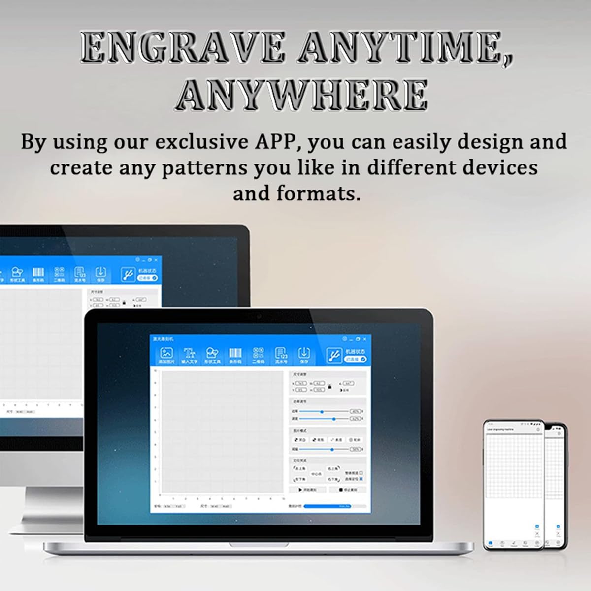 Grabador láser de 3 W, minimáquina de grabado portátil de escritorio para madera, plástico, cerámica y vidrio con filtro de humo y control por aplicación de computadora o teléfono móvil