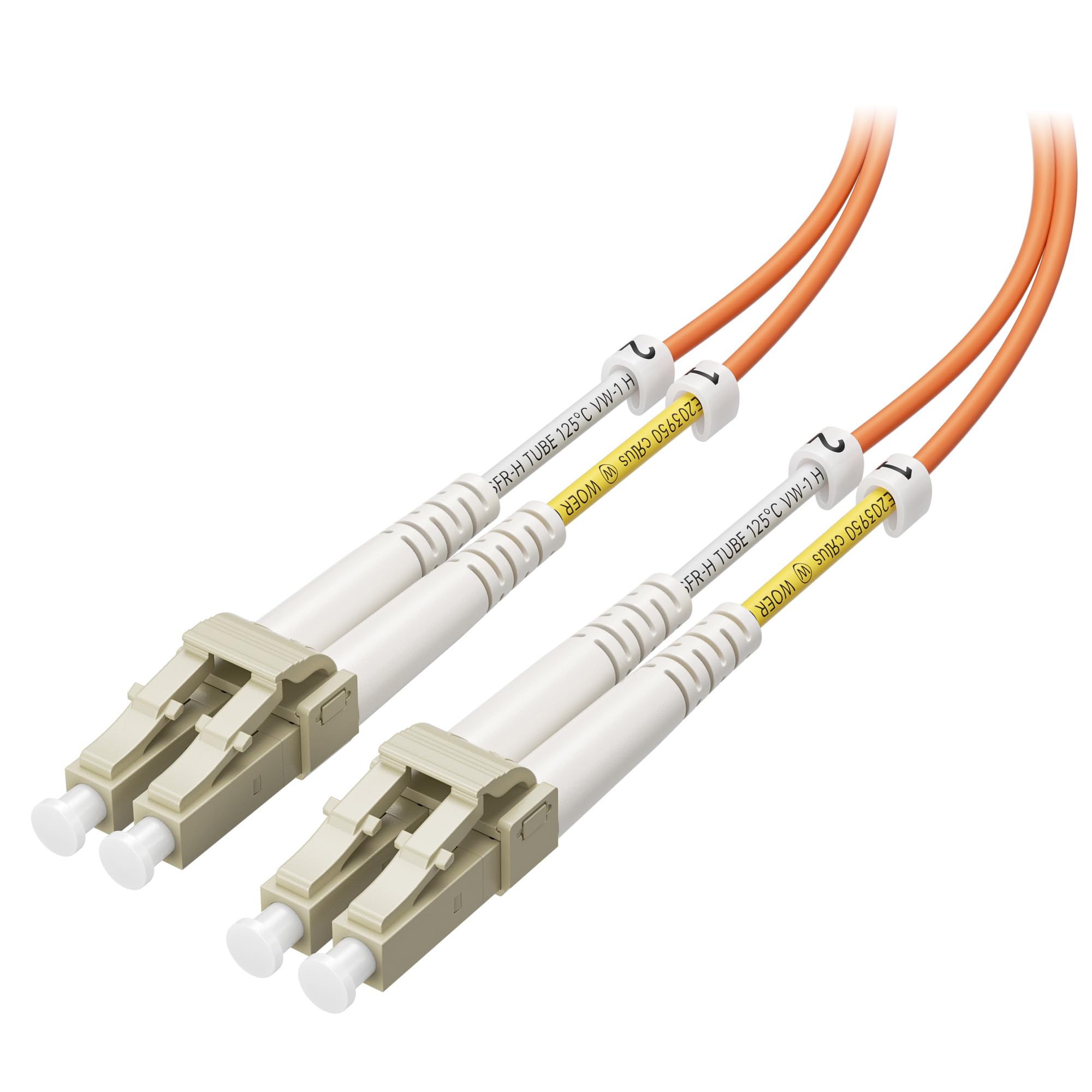 Cable Matters OFNP Plenum Multimode Duplex OM1 Fiber Cable 3.3 Feet / 1m (10Gb, LC to LC, 62.5/125 Fiber Optic Cable)