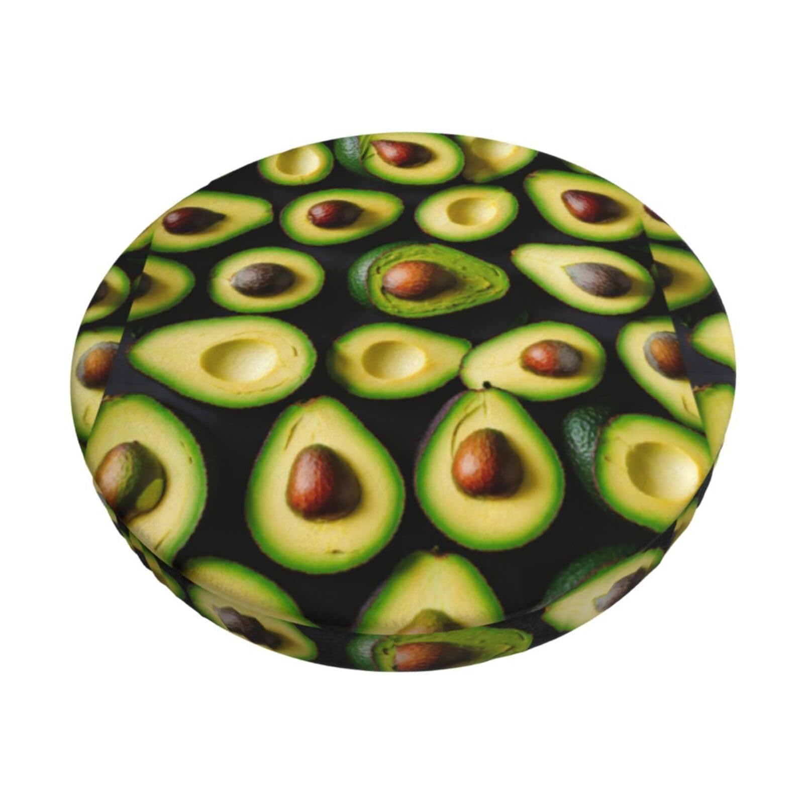 GUCHENP Avocado Pattern Print Round Bar Chair Cushion Cover,Washable Chair Protector For Indoor Home Furniture Decor