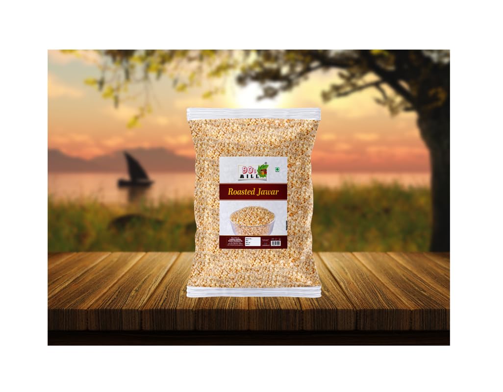 90's MILL Amravati Authentic Sorghum Jowar Jawar Puff Kurmura Kurmure Murmura Murmure Puff Snack | Crispy | Namkeen | Ready to eat | Snacks | Preservatives Free Tea Time Snacks-420g*2Pack 3