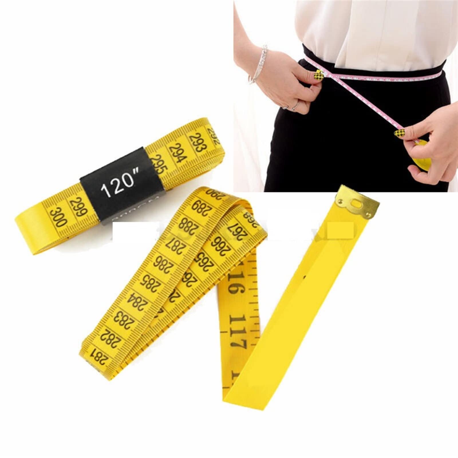 RWRAPS Cinta métrica Durable Suave 3 Metros 300 CM Cinta de Costura a Medida Regla métrica para el Cuerpo Confección (Color: 3 m Azul) (Negro, Azul, Transparente)