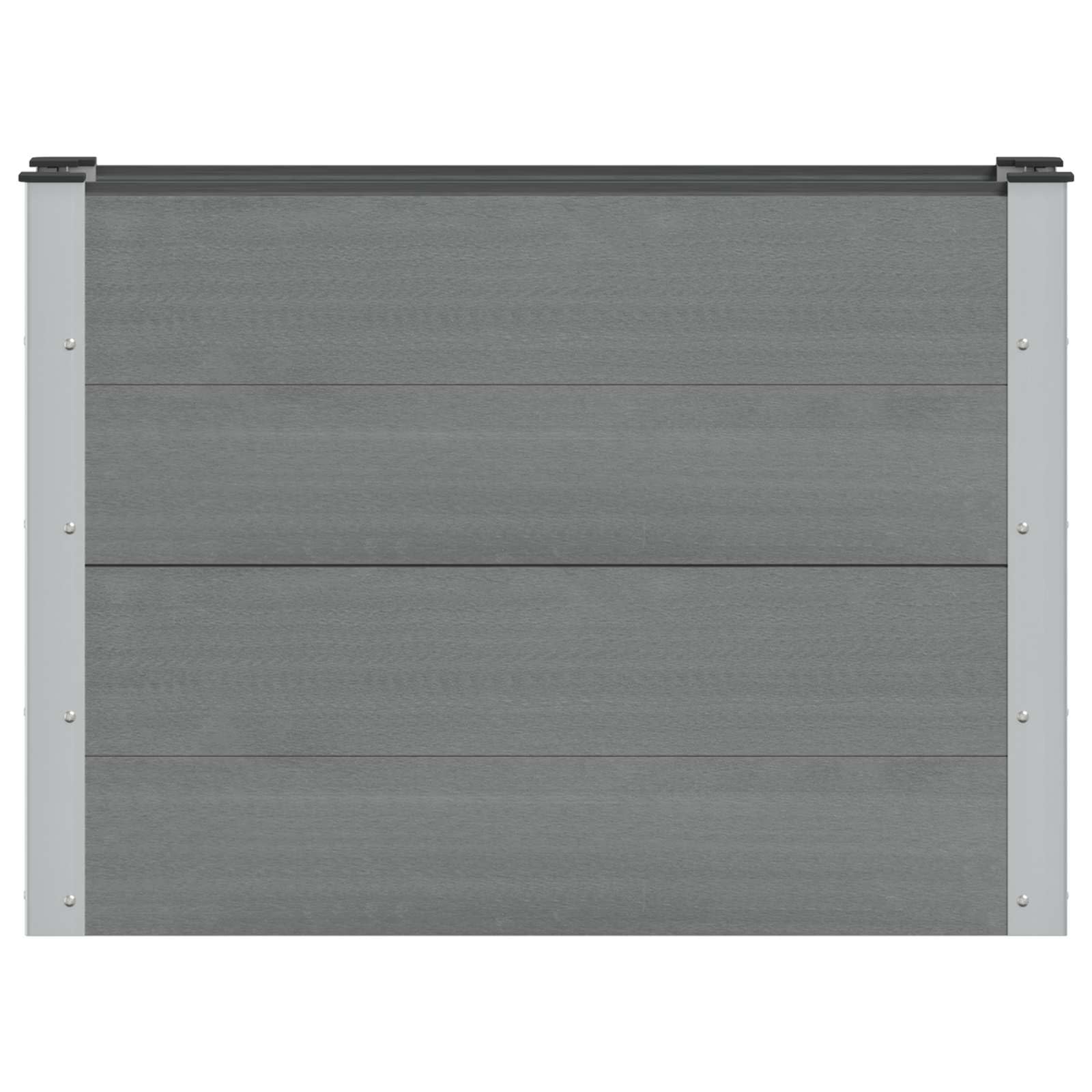 Podwyższona grządka, szara z aluminium WPC, 100 x 30 x 72 cm, donica na rośliny na balkon, taras, otwarte podłoże, do warzyw, ziół, kwiatów, odporna na warunki atmosferyczne