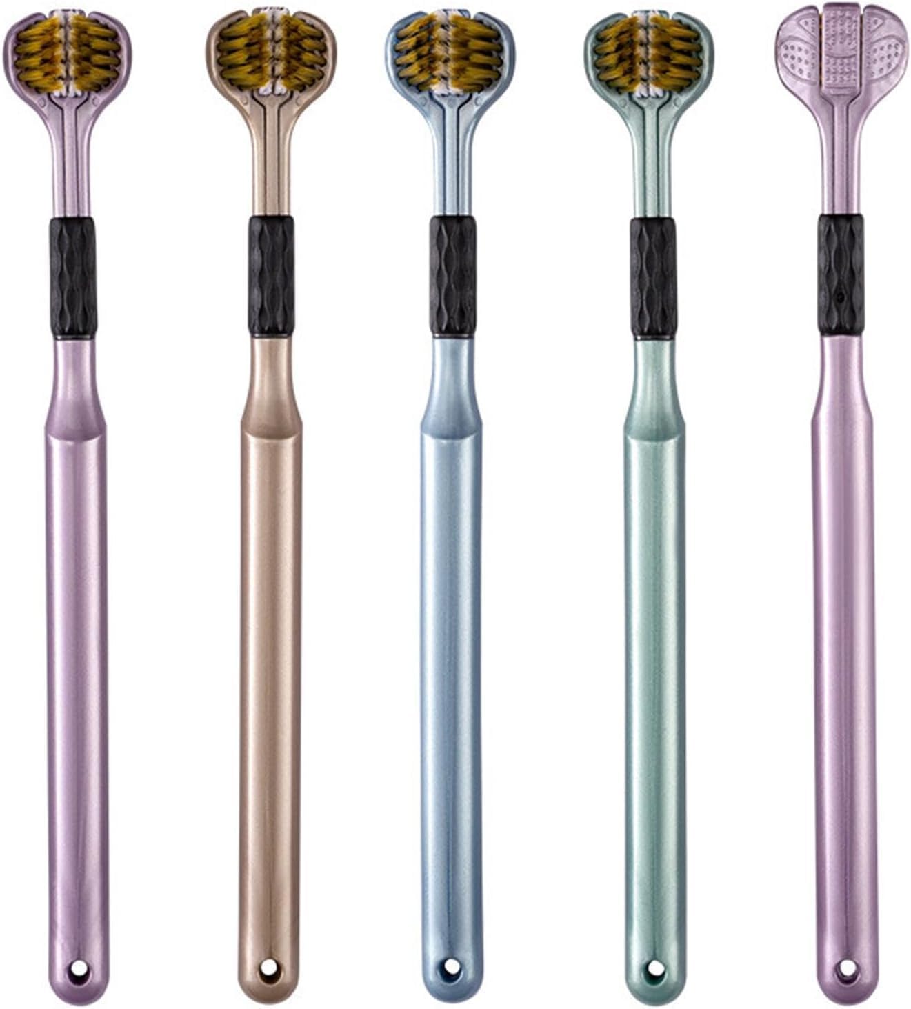 1Pc Random Colors Three-Sided Toothbrush Toothbrush with All-Round for Teeth, Adults Gentle Non-Slip Grip Sensory Toothbrushes