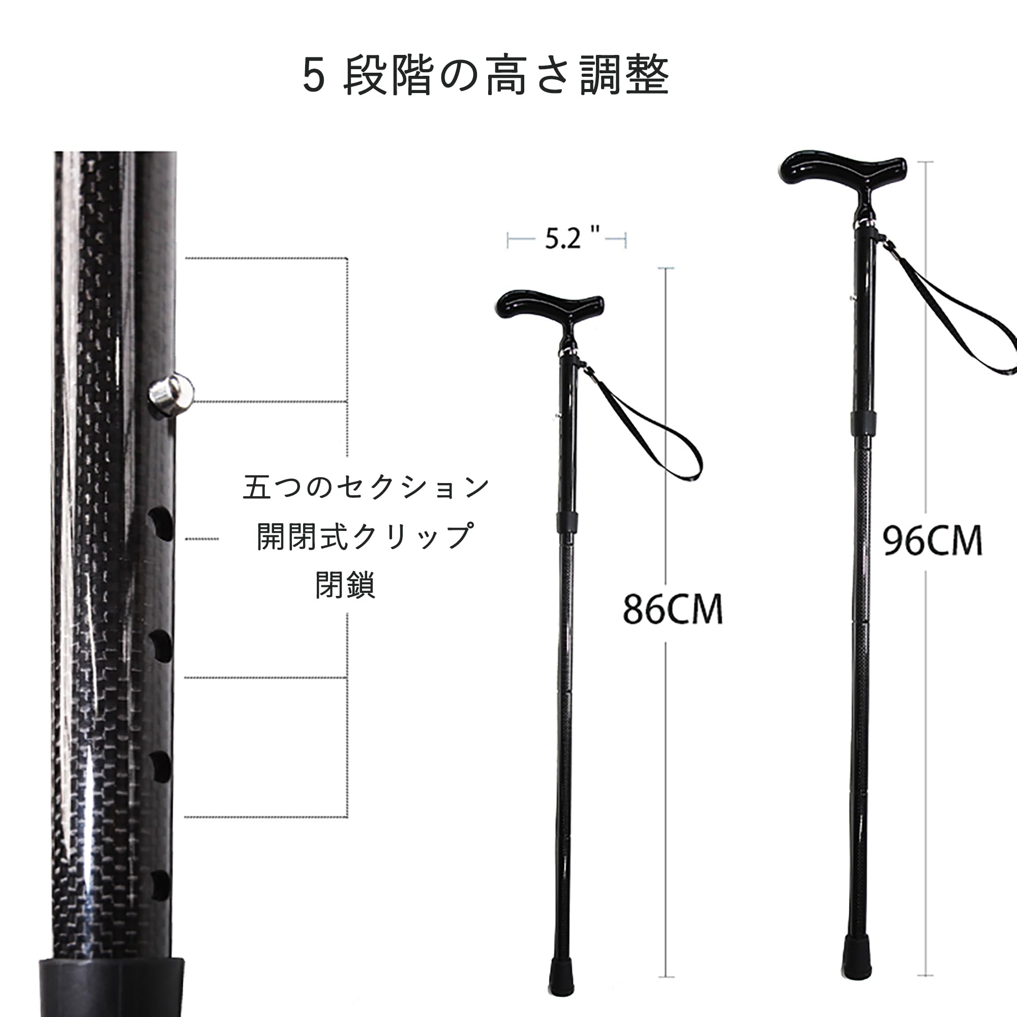 Amazon.co.jp: KHEALING-折りたたみステッキ高齢者ウォーキング