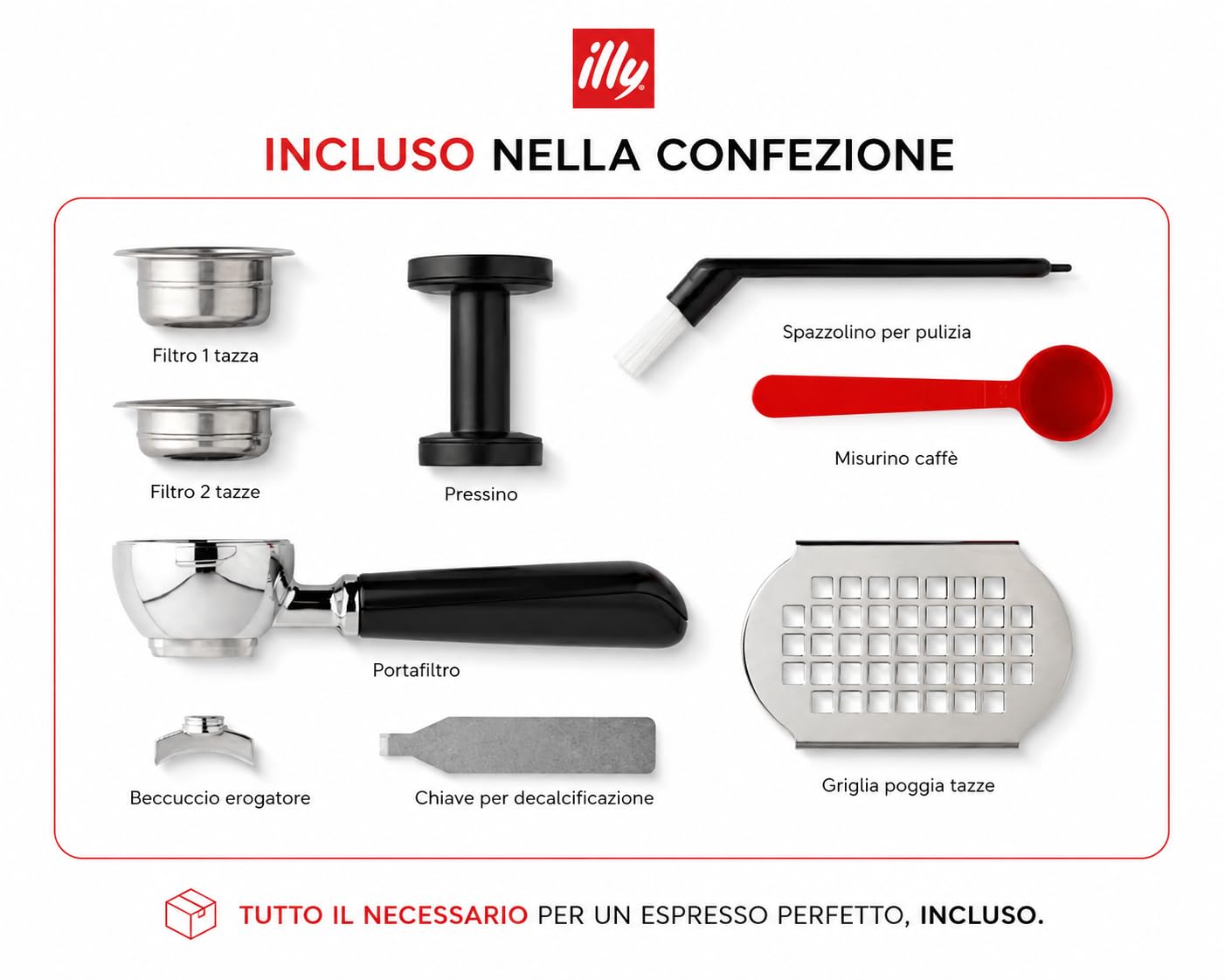 illy 60455 X1 Anniversary ESE & Ground, Macchina da caffè a Cialde ESE e Caffe Macinato, Colore Nero