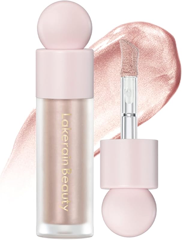 Liquid Highlighter Makeup, Pink Luminizer Face Highlight Makeup Stick, Natural Beauty Glow Finish, Lightweight Blendable Cream Face Body Liquid Illuminator Bronzer, Cruelty-free, 03 Rose Gold