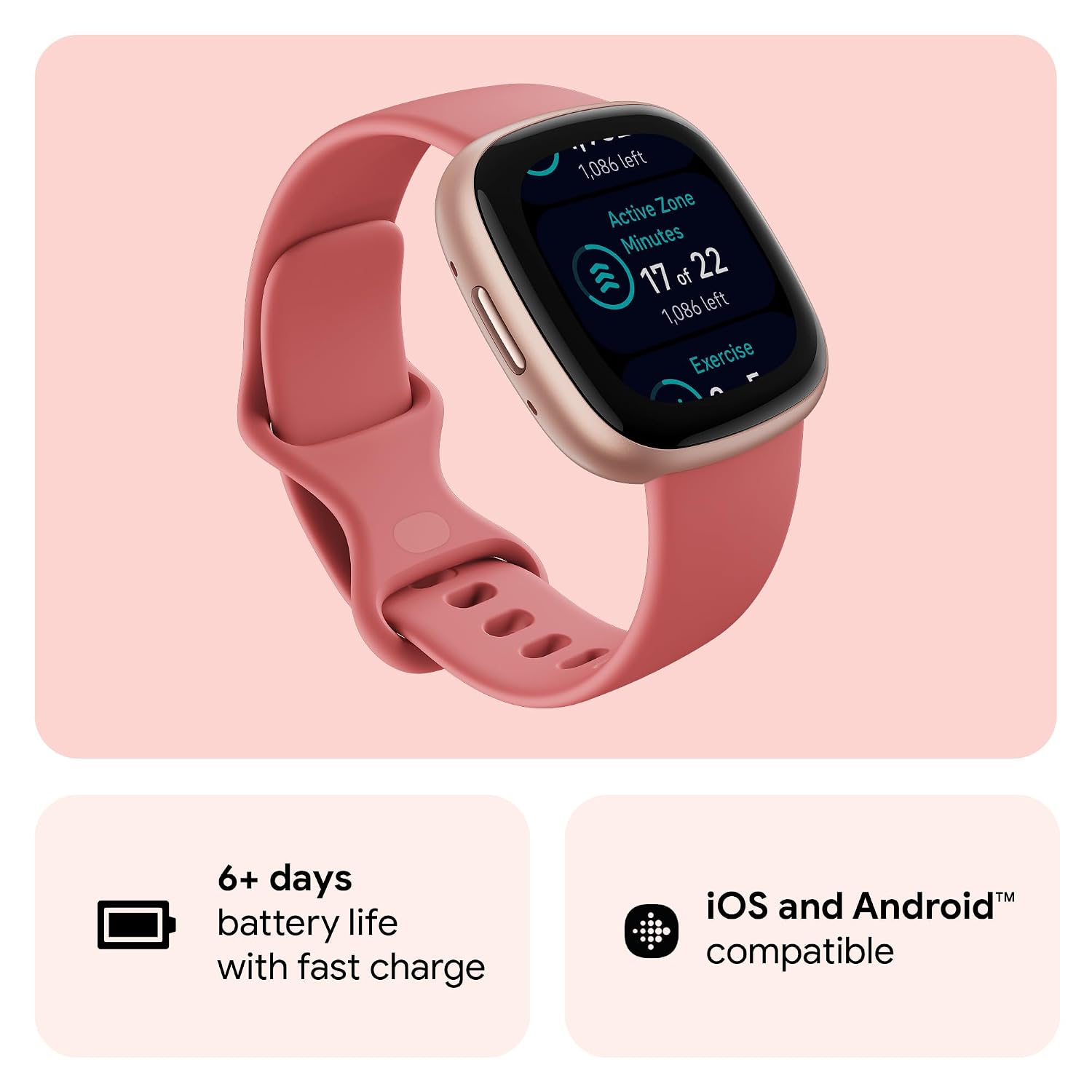 Google Fitbit Versa 4 Fitness Smartwatch with built-in GPS and up to 6 days battery life - compatible with iOS 15 or higher & Android OS 9.0 or higher - Image 2