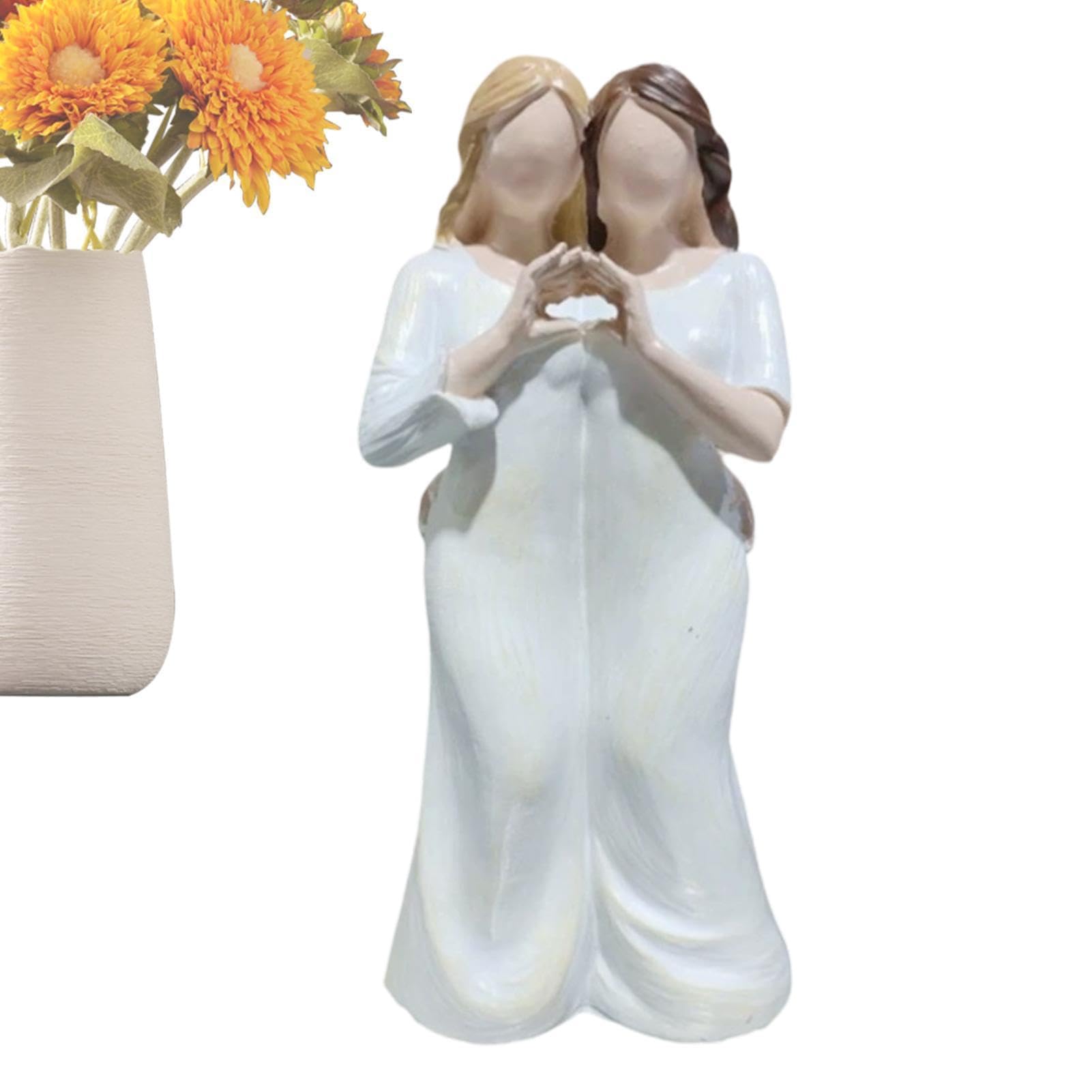 Mother and Daughter Statue – A sculpture embracing a child, a beautiful decorative gift for grandmothers and women.