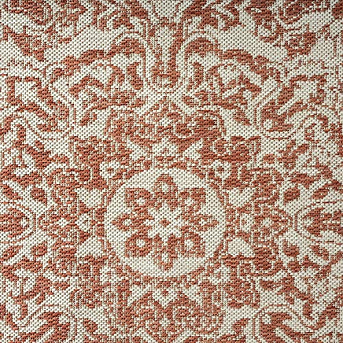 Nicolemillernewyorkpatiocountryazaleatransitionalmedallionindooroutdoorarearugterracottaivory79x102  Urban Country Home Decor Nicole miller new york patio country azalea transitional medallion indooroutdoor area rug terracottaivory 79×102  urban country home decor