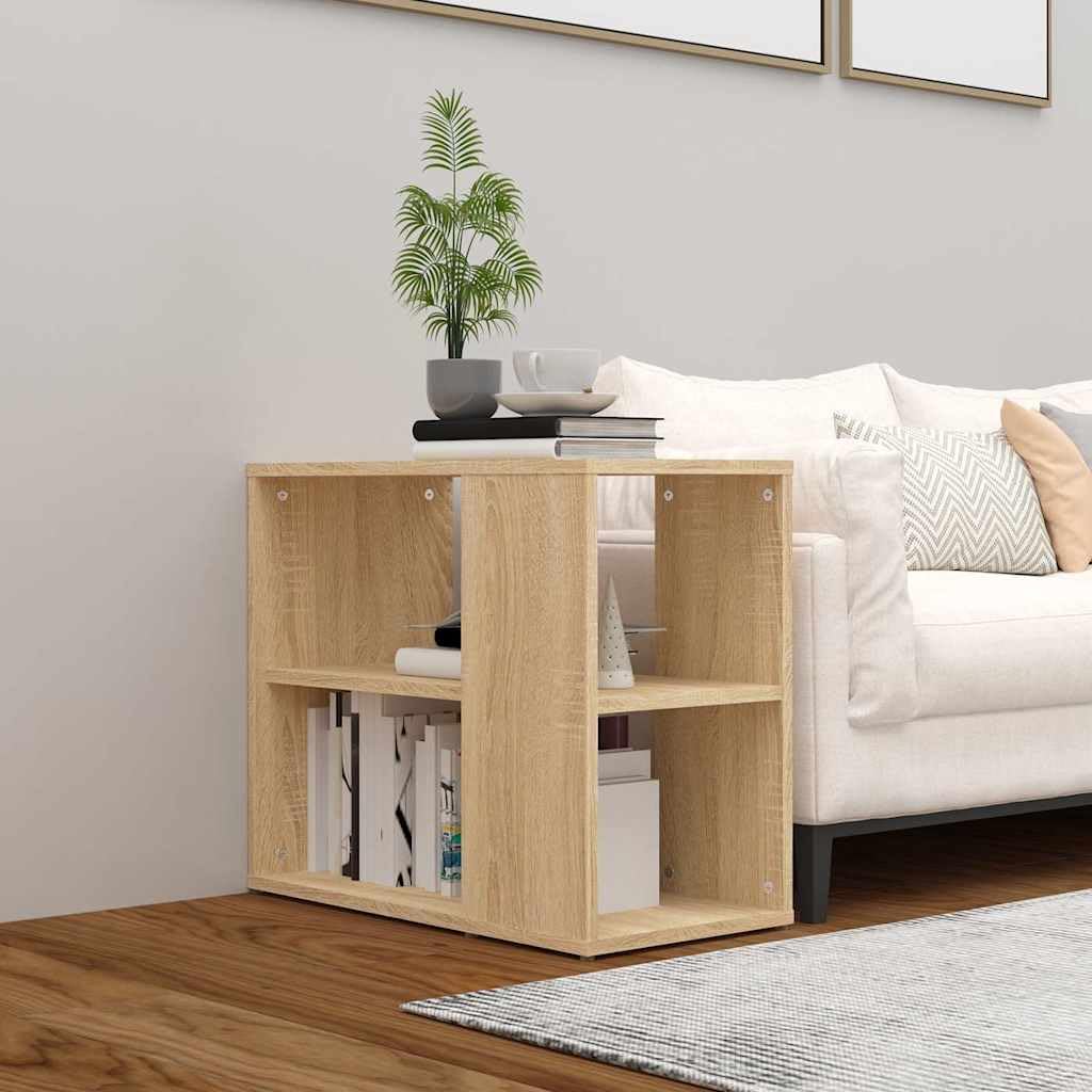 Mobiletto Salotto Rovere Sonoma 60x30x50 cm Legno Multistrato | Mobile versatile per soggiorno o camera con due ripiani aperti, perfetto accanto al divano come tavolino salvaspazio.