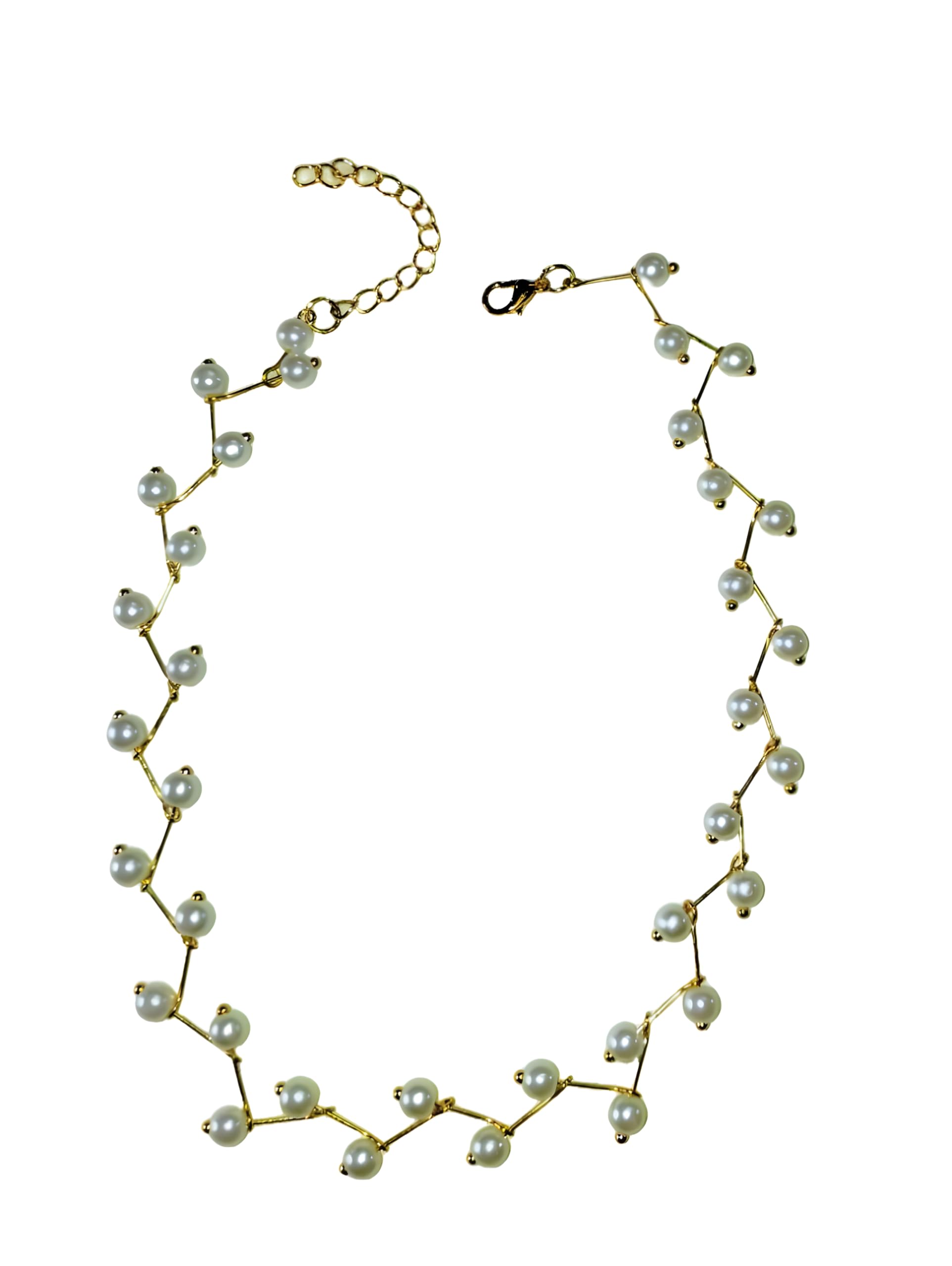 BREXXO White Pearl Gold Plated Necklace for Women/Girls | Beat Gift for Girls (B0C3QY2WWZ) Amazon Price History, Amazon Price Tracker
