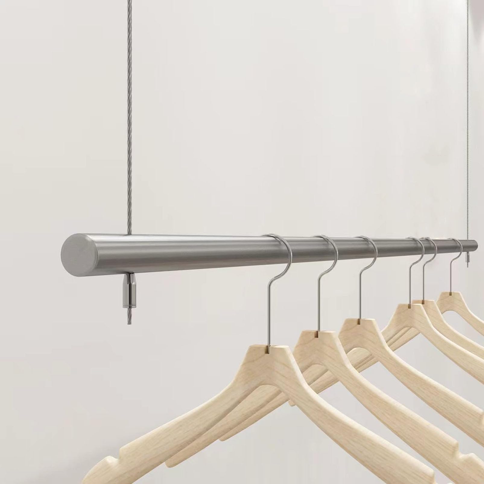 HPTHLY Modern Clothing Store Garment Rack, Professional Retail Clothes Display Rack, Adjustable Height Ceiling Hanging Clothes Racks, Wedding Dress Display Stand, Bathroom (Length 80Cm)