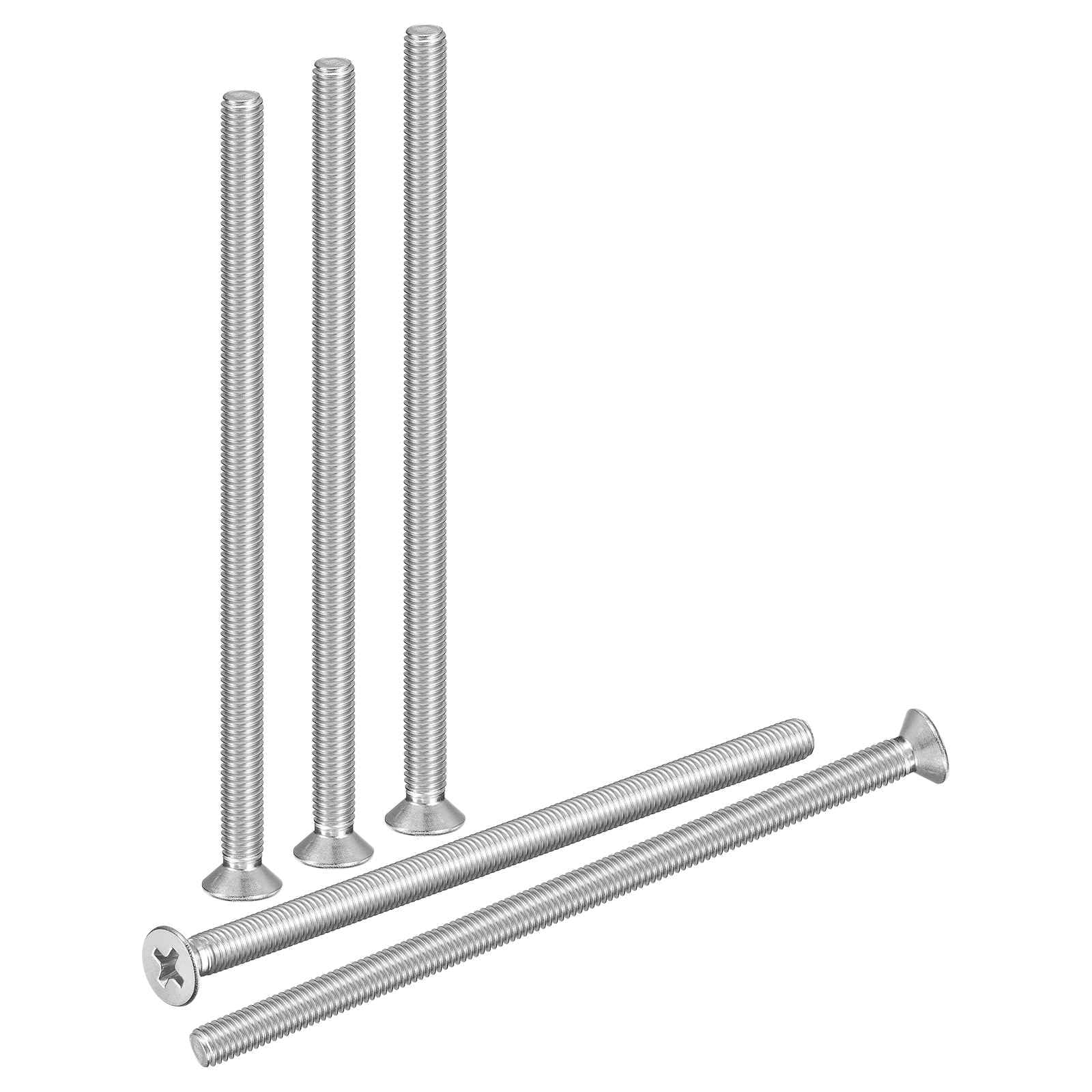 DTGN M5-0.8x100 Phillips Countersunk Machine Bolts - 10pcs - Good for Furniture and Machinery - 304 Stainless Steel Flat Head Machine Screws Bolts - Silver โ image 1