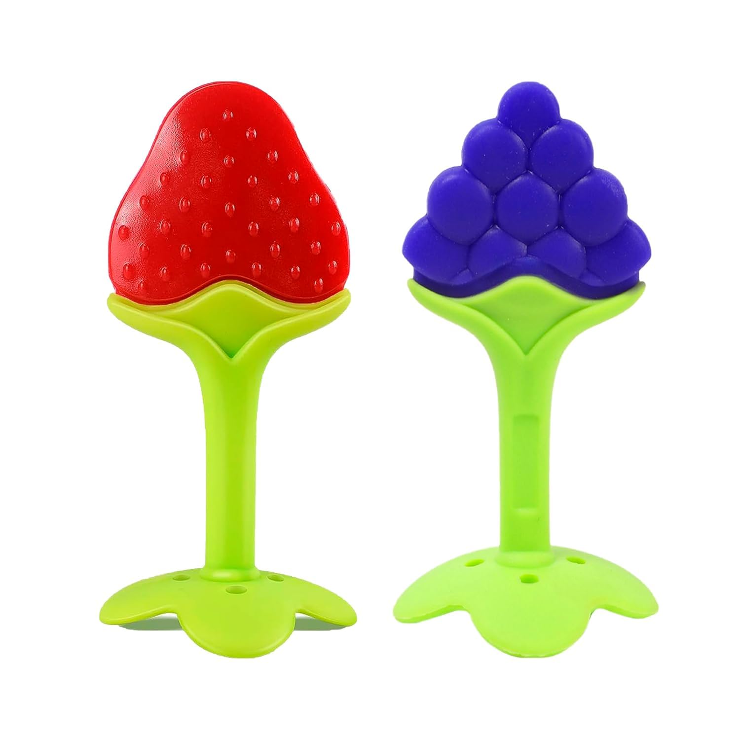 XIIAA Baby Teething Toys for Babies 0-6 Months Set of 3, Baby Toys 6 to 12 Months, BPA Free Soft and Textured Fruit Shaped Silicone Teether Relief Soothing Sore Gums Chew Infant Toys-image-31