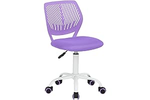 Ergonomic Swivel Task Chair for Kids Girls in Purple