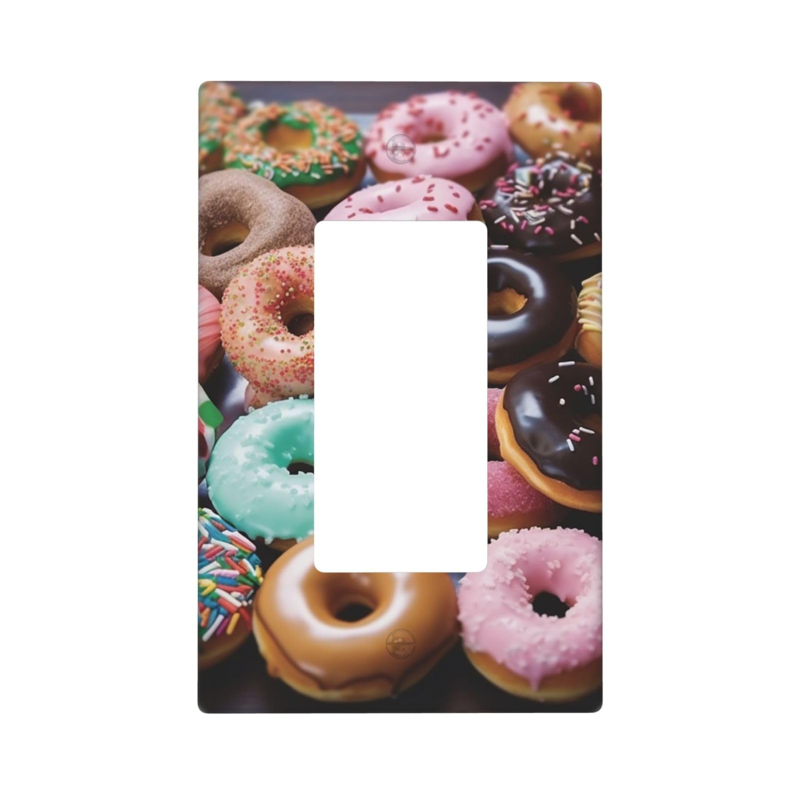 Donuts Wall Plate Cover 1 Gang Light Switch Cover Decorative Single Duplex Wall Plates Standard Size Decorator Blank Electrical Switch Plate Cover for Electrical Outlets