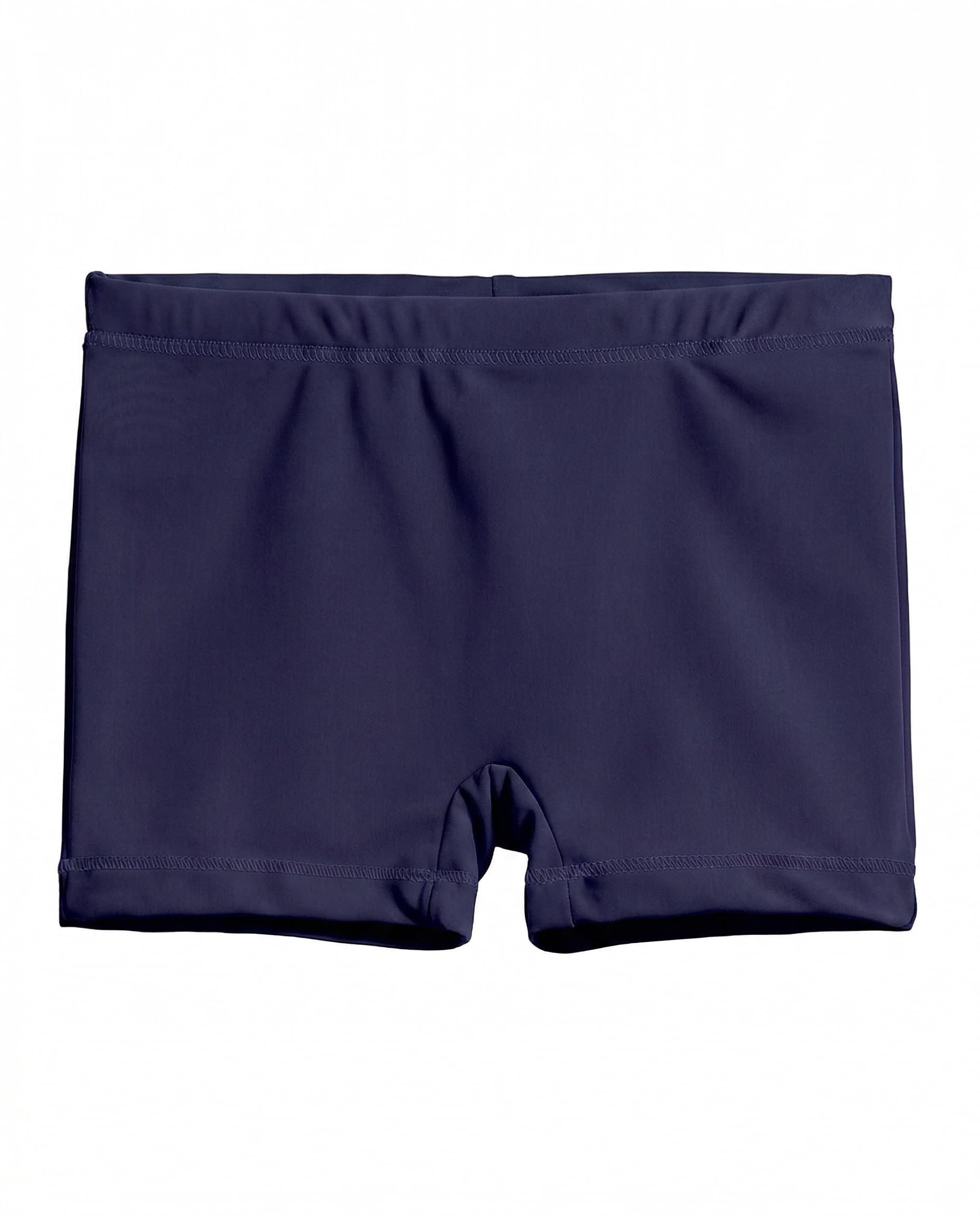 City Threads Girls Swim Shorts, UPF 50+ Swim Pants for Girls, Made in USA Swimsuit Shorts (Navy w/Navy Stitch, 10)