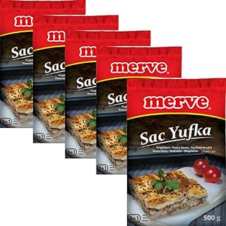Merve Pastry Leaves Square phyllo dough pastry 500 Gram (17.6oz) x 5 Packs