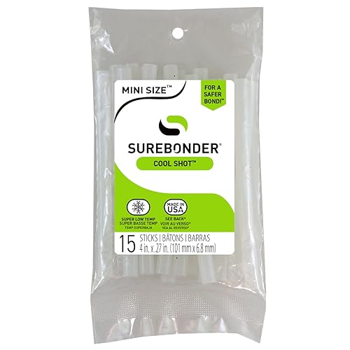 Surebonder CS15 CoolShot Barras de pegamento de baja temperatura, 4 pulgadas, 15 por paquete (FPRCS15) (paquete de 2)