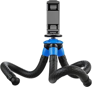 Domary APL-JJ07 Tripé polvo flexível removível Tripé portátil de mini viagem para celular com clipe dobrável para telefone compatível com câmera Go-pro DSLR Carga máxima de 3 kg