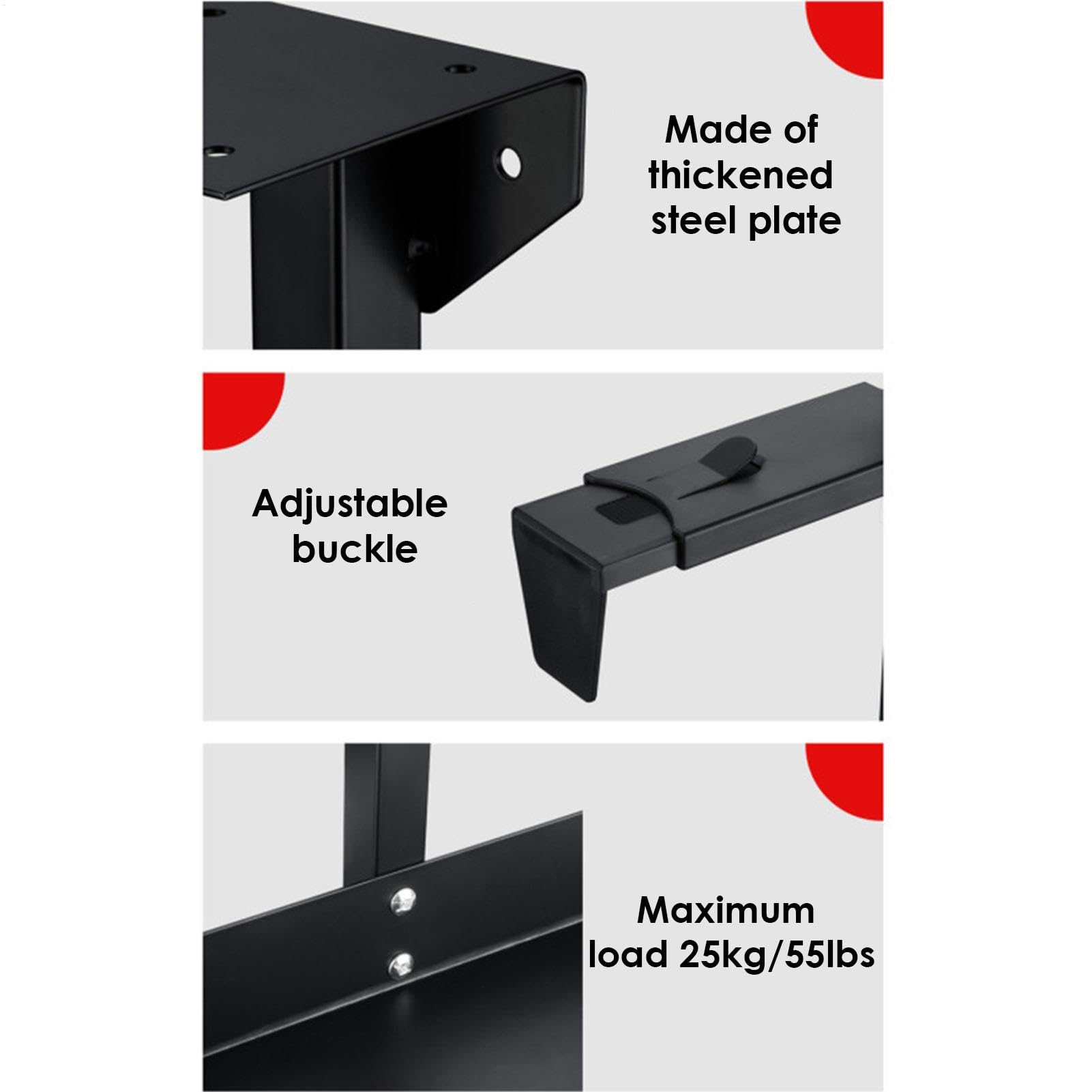 Generico Under Desk Bracket | Adjustable Cpu Mount | Heavy Duty Stand | Computer Case Holder, Under Desk PC Stand, Adjustable PC Stand, Computer Case Bracket, Cpu Holder Stands, Floor Wall Mount