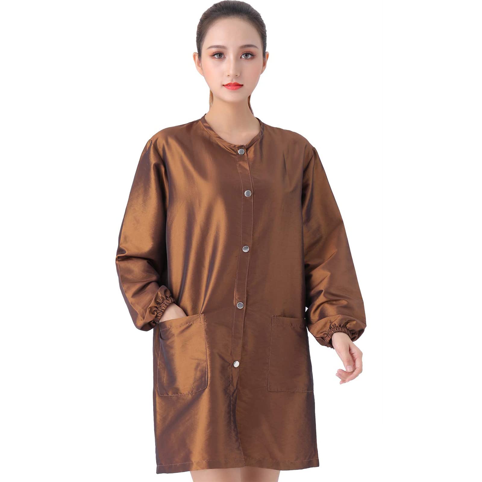 TILYIALA Professional Salon Smock Stylist Jacket Waterproof Hairdresser Cape Barber Jacket Pet Grooming Workwear