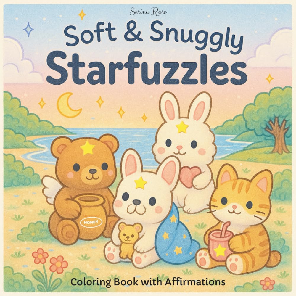 Soft & Snuggly Starfuzzles: A Cozy Adult Affirmation Coloring Book for Mindfulness, Relaxation & Stress Relief