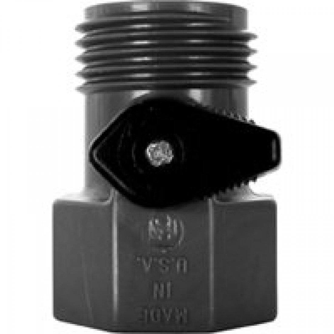 Valley Industries GHV-1-BLK-CSK 3/4" Nylon Garden Hose Valve Sprayer Connection, Black