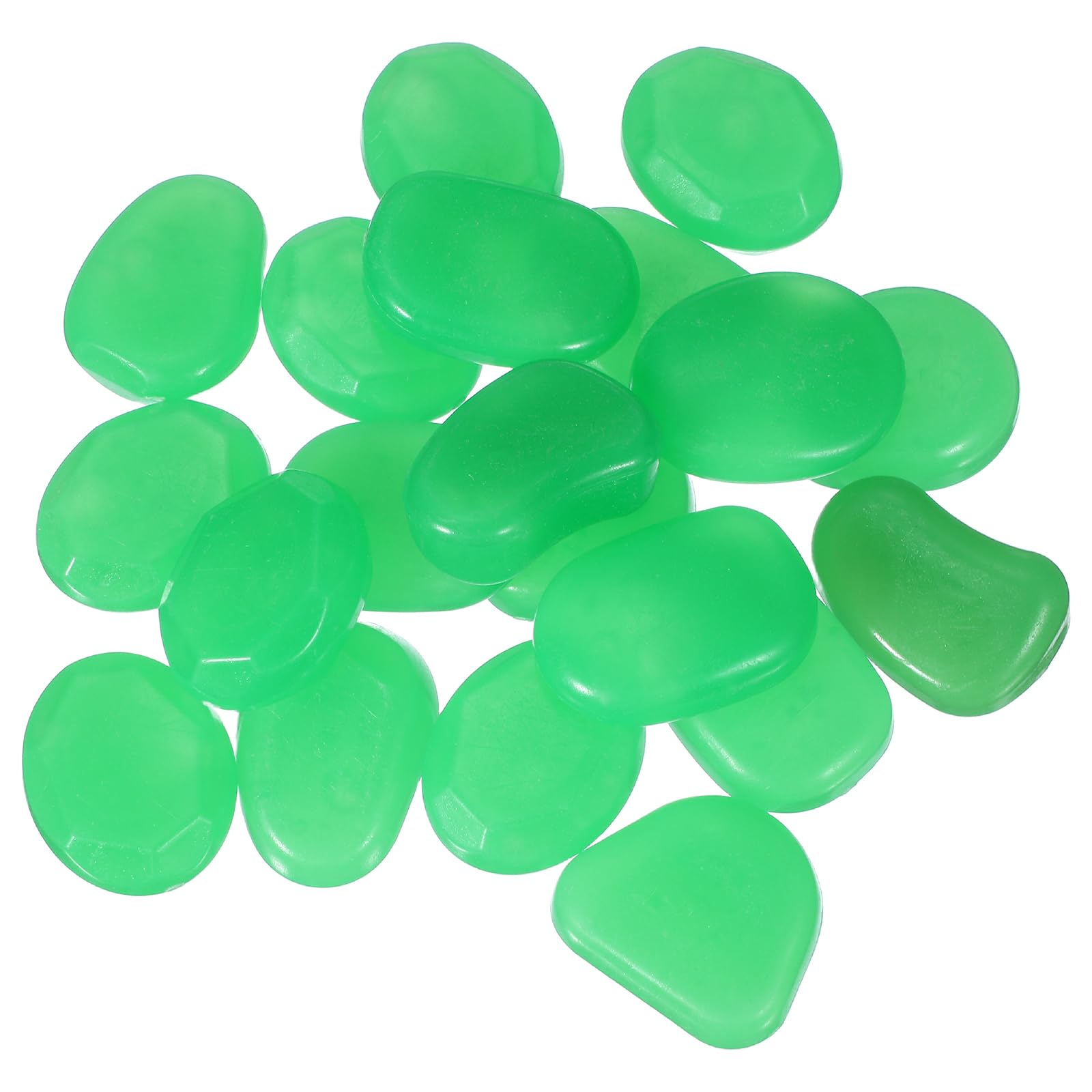 YELARXI Large Glow in the Dark Stones, Luminous Pebbles Stones Glowing Rocks Decorative Light Up Pebbles Fitting for (Fish Tank/Outdoor Garden Decor/Yard/Walkway) 20 Pcs & Cyan