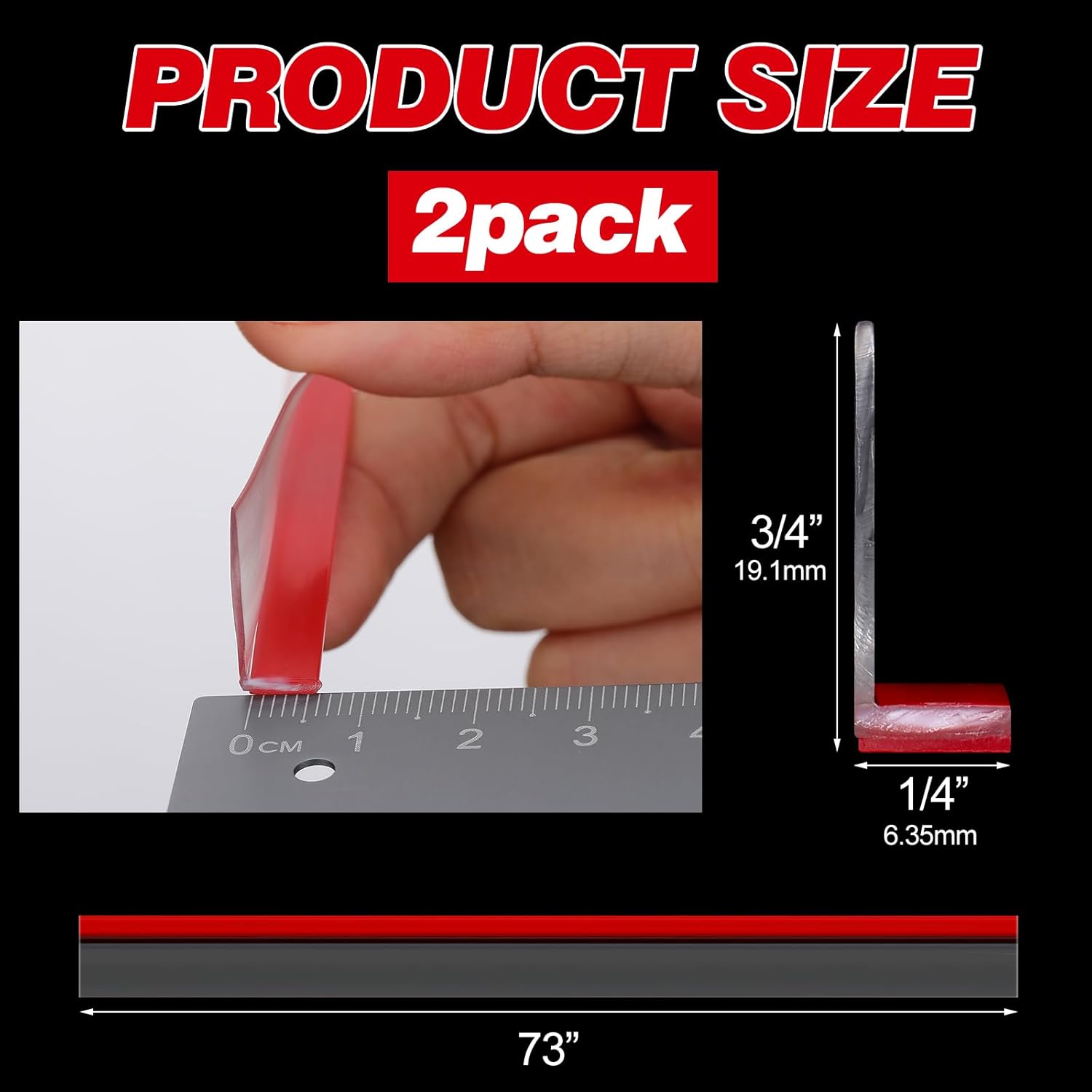 Newtay 2 Pcs Long Clear Vinyl L-Type Seal Strip with Pre-Applied Self Adhesive Shower Threshold Water Dam Barrier Bathroom Glass Door Seal Strip for Gap Frameless Shower Door
