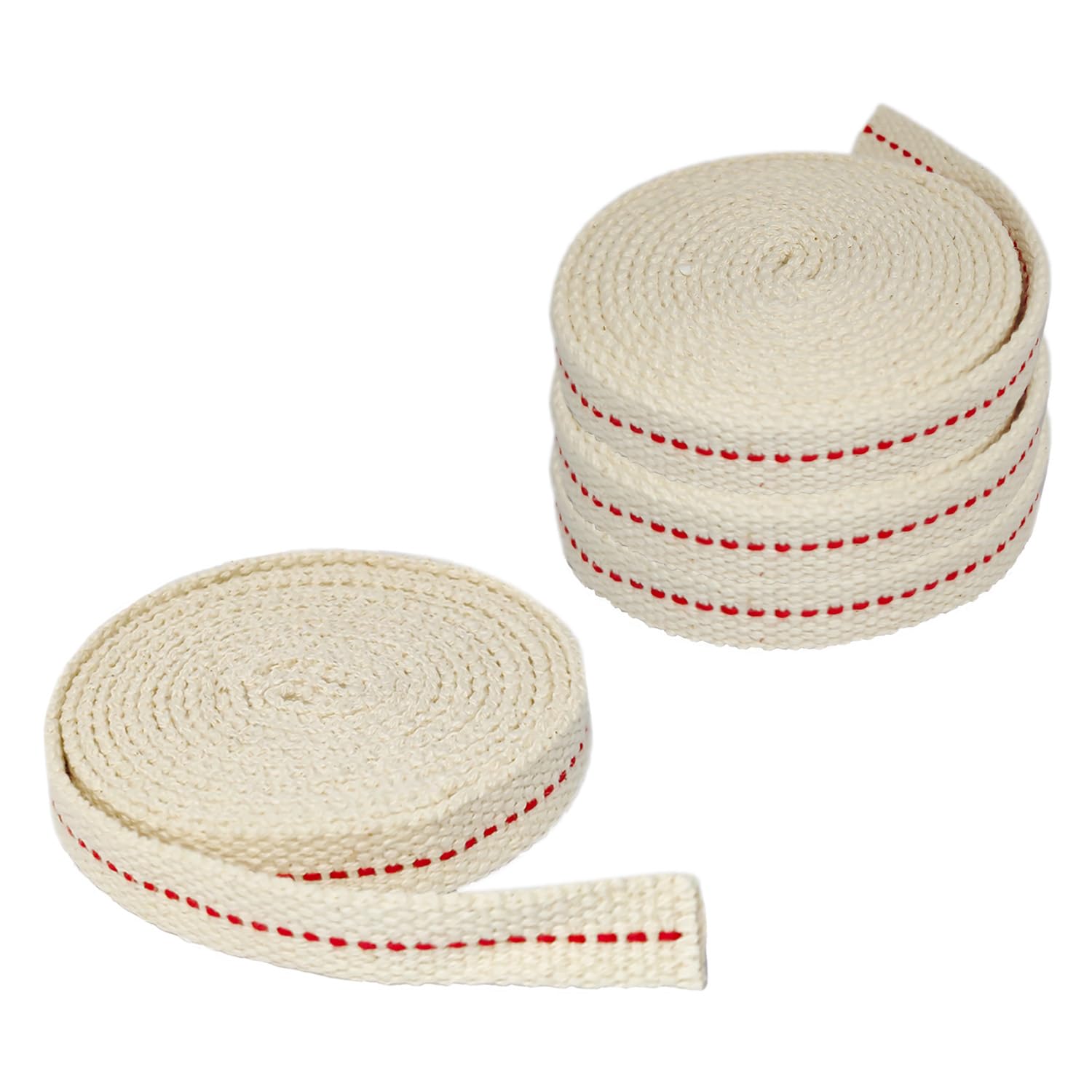 Mèche plate coton 1,27 cm pour lampe à huile et lanterne - Lot de 4 rouleaux de 7,9 m au total