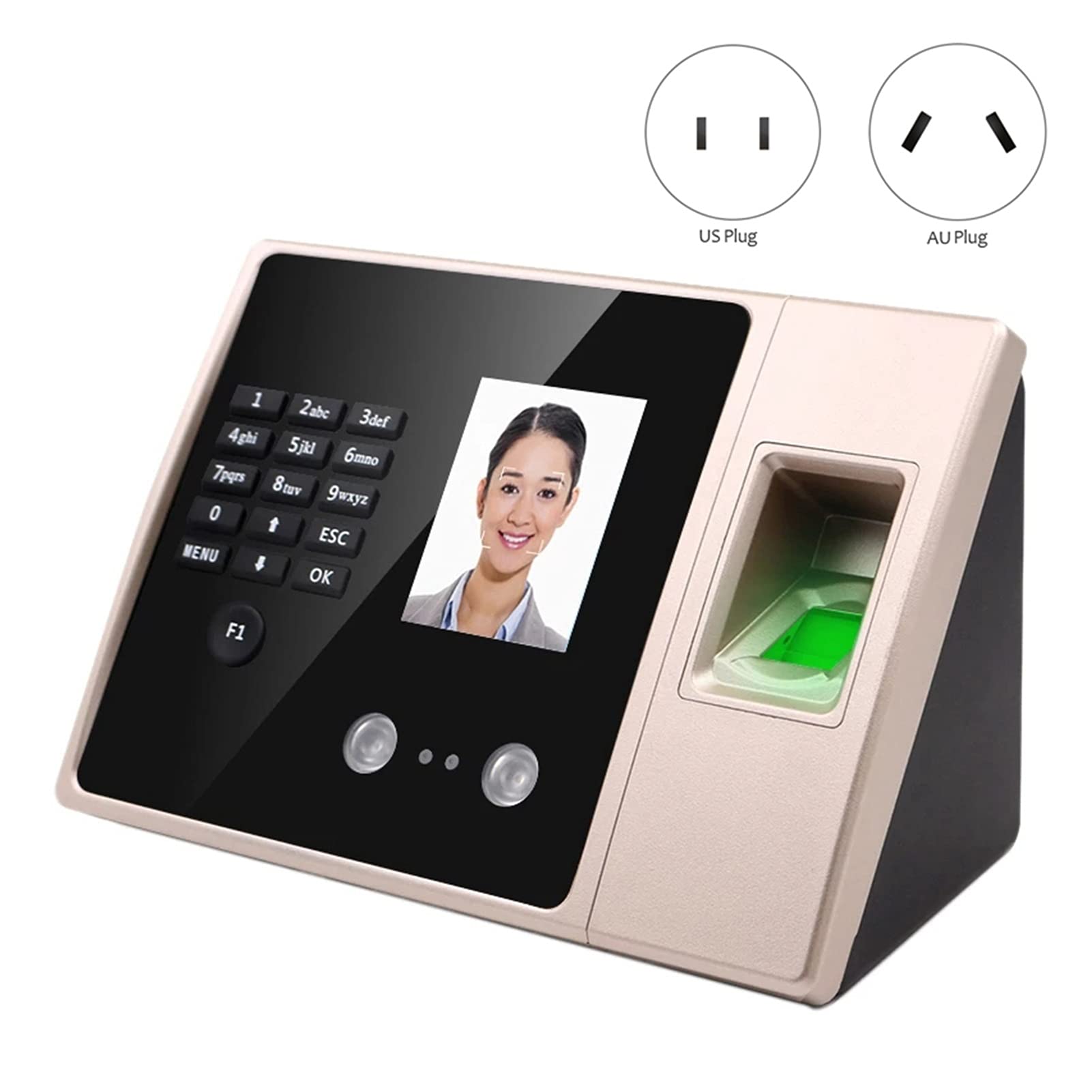 NJBVRS Biometric Employee Attendance Machine Biometric Fingerprint and Facial Recognition Time Clock Time Attendance Machine Free Software Included for Small Businesses and Offices