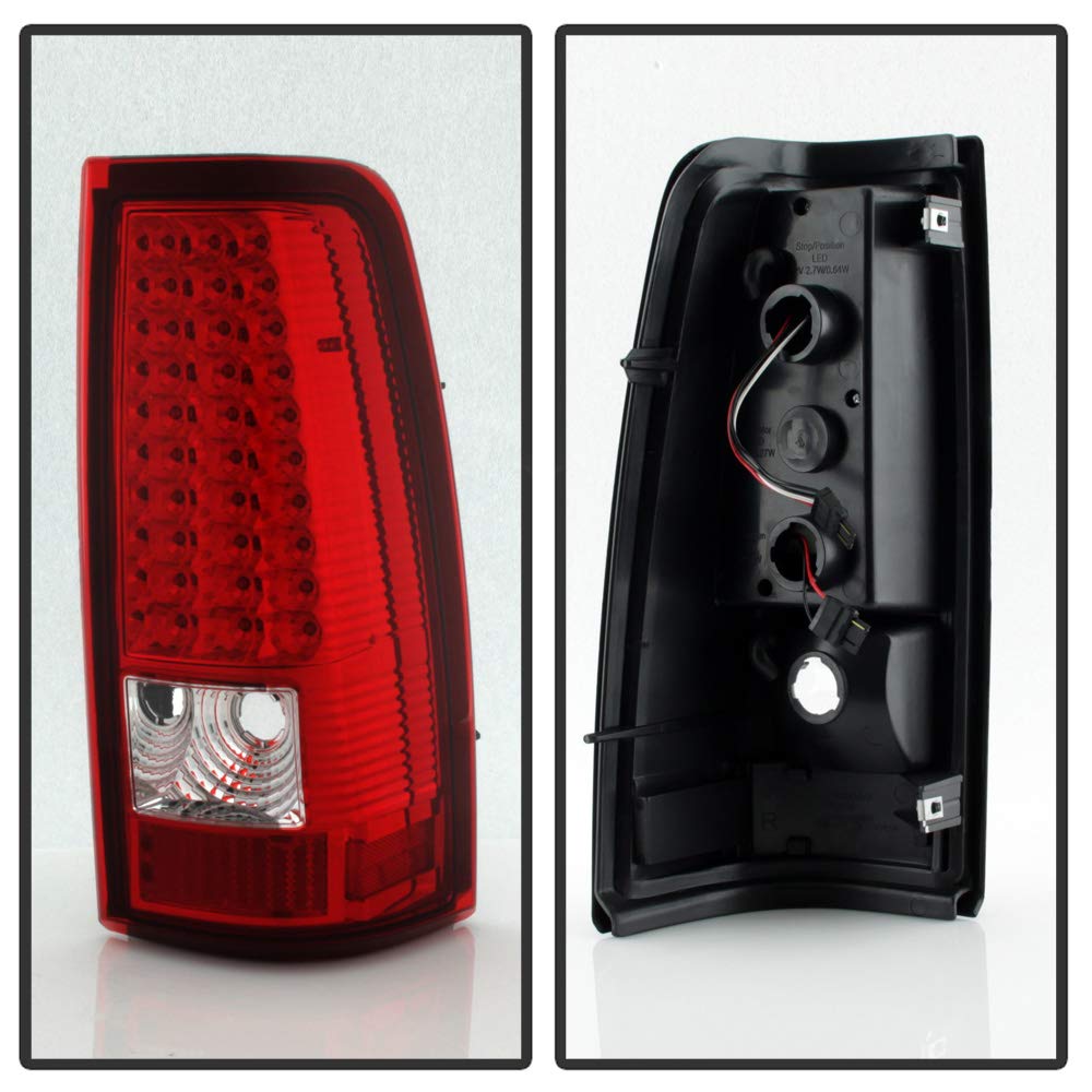 LED Tail Lights For 1999-2006 Chevy Silverado – Red Clear Lens, Chrome Housing, DOT/SAE Certified