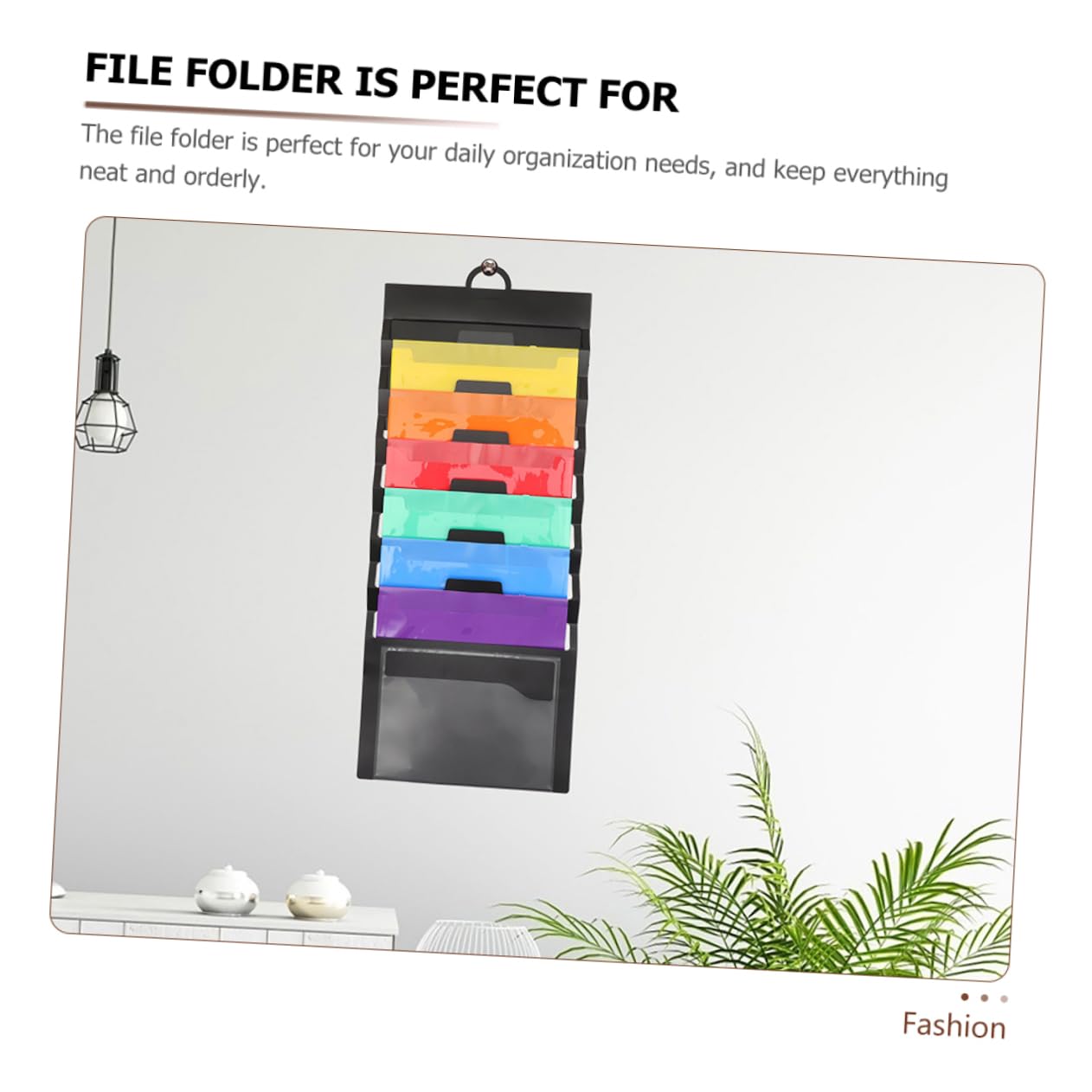 SEWACC Organiseur Mural pour Dossiers 2 Pièces en PP Noir, Pliable