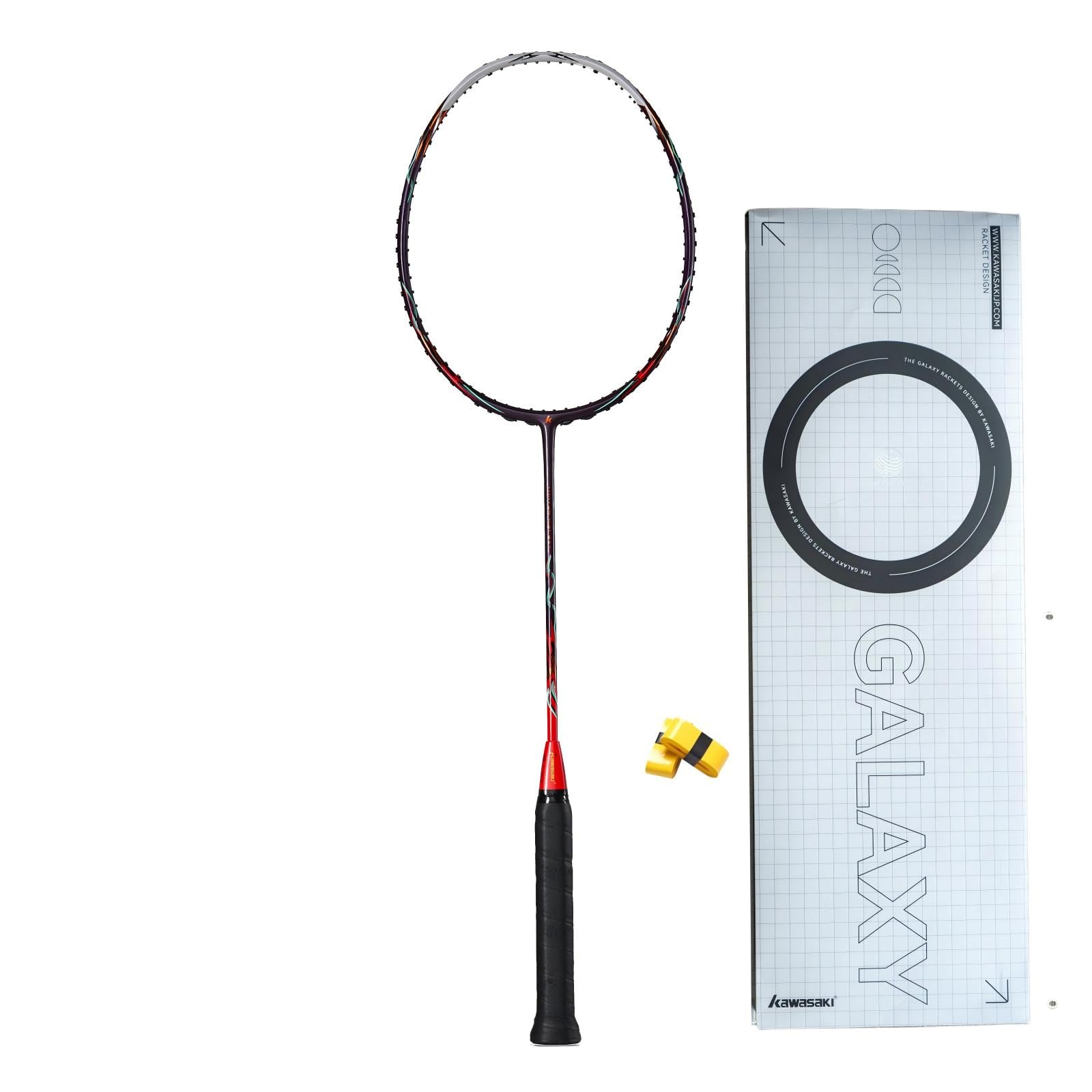 Professioneller Badminton Schläger, A1 TAAN Carbon Badmintonschläger YUJIAN Galaxy High Tension 4U Speed Attack Type Badminton Set mit 2 Griffbänder, 1 Schlägertasche (Besaitet Strung)
