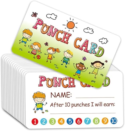 Miniatura 5 de Tarjeta perforadora, 100 tarjetas de incentivo de recompensa para profesores, tabla de comportamiento para niños, suministros de aula de escuela en
